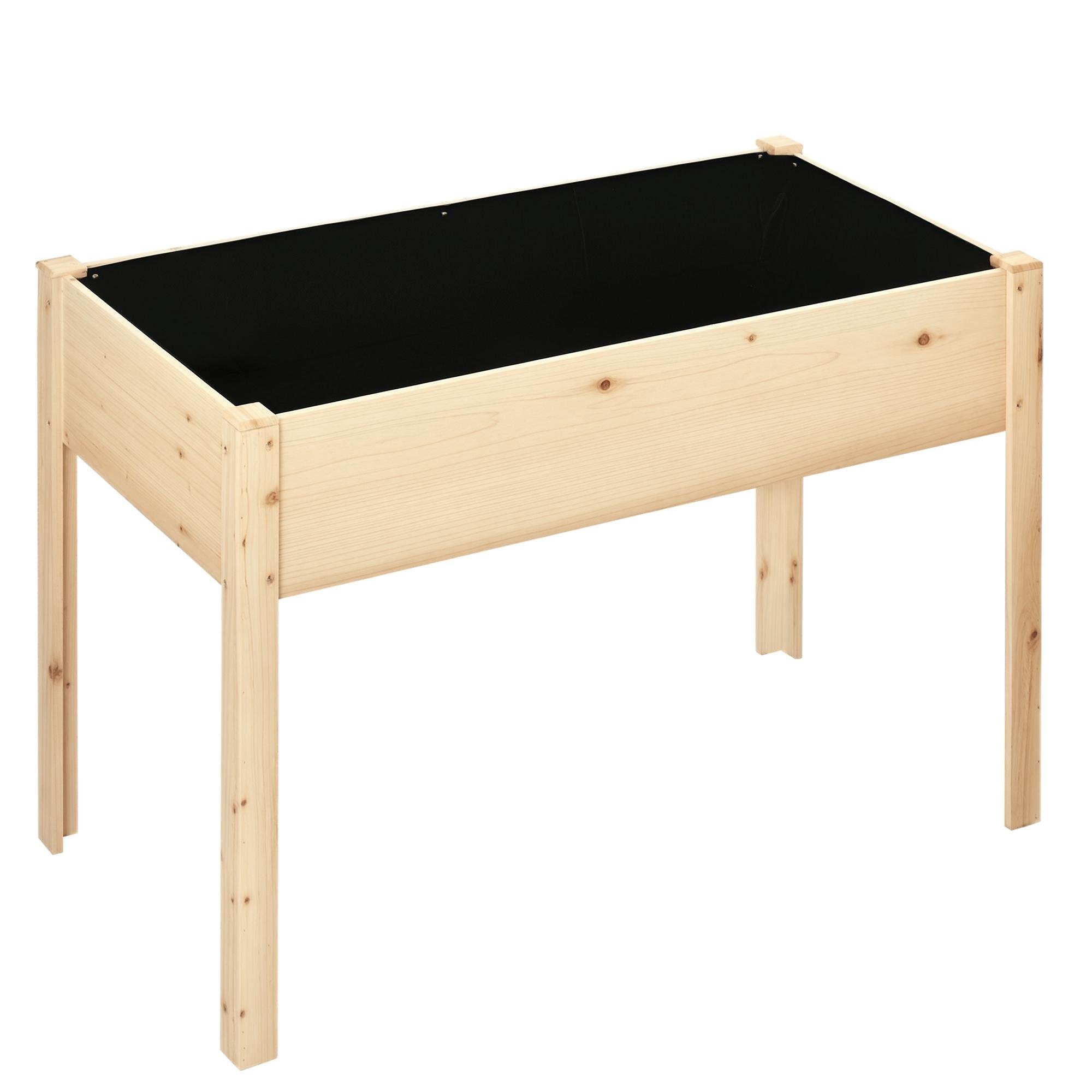 Natural Fir Planter Box with Liner, 46 x 24 in