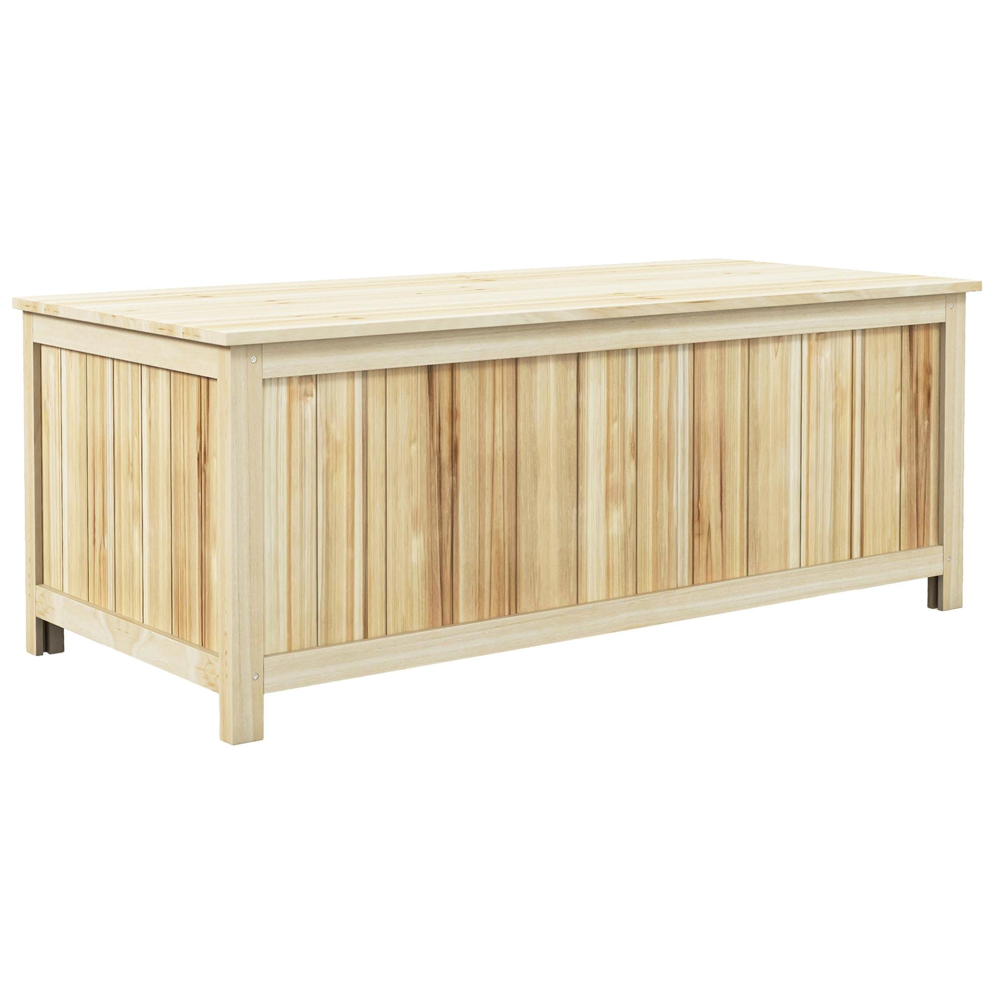 Natural Fir Wood Deck Box with 172 L Storage