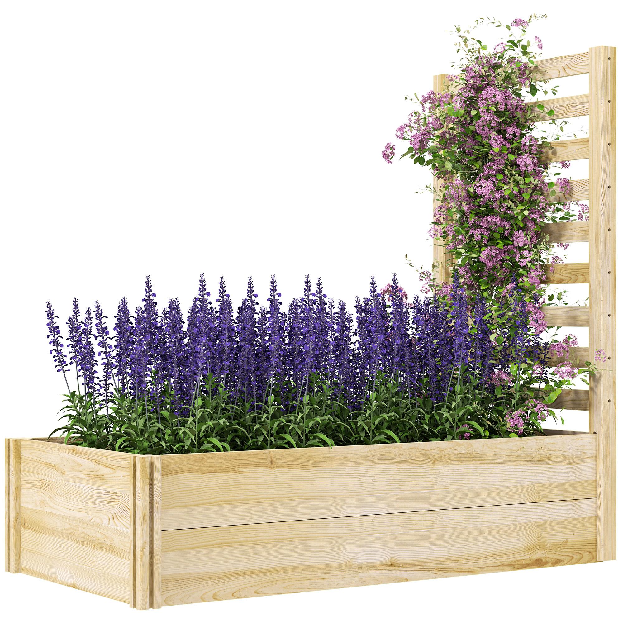 Medium Natural Fir Planter with Trellis