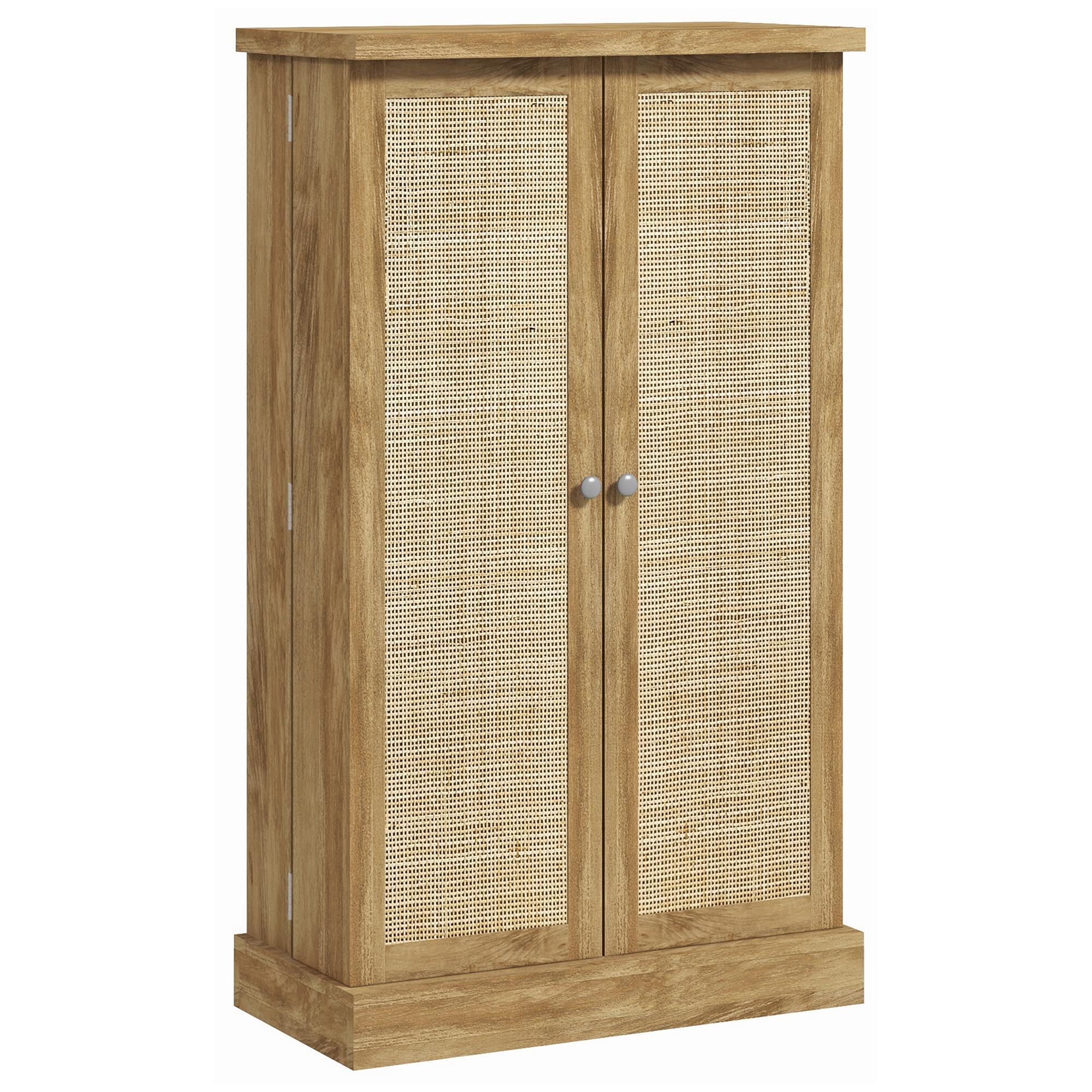 Natural Rattan Pantry Cabinet with 12 Door Racks
