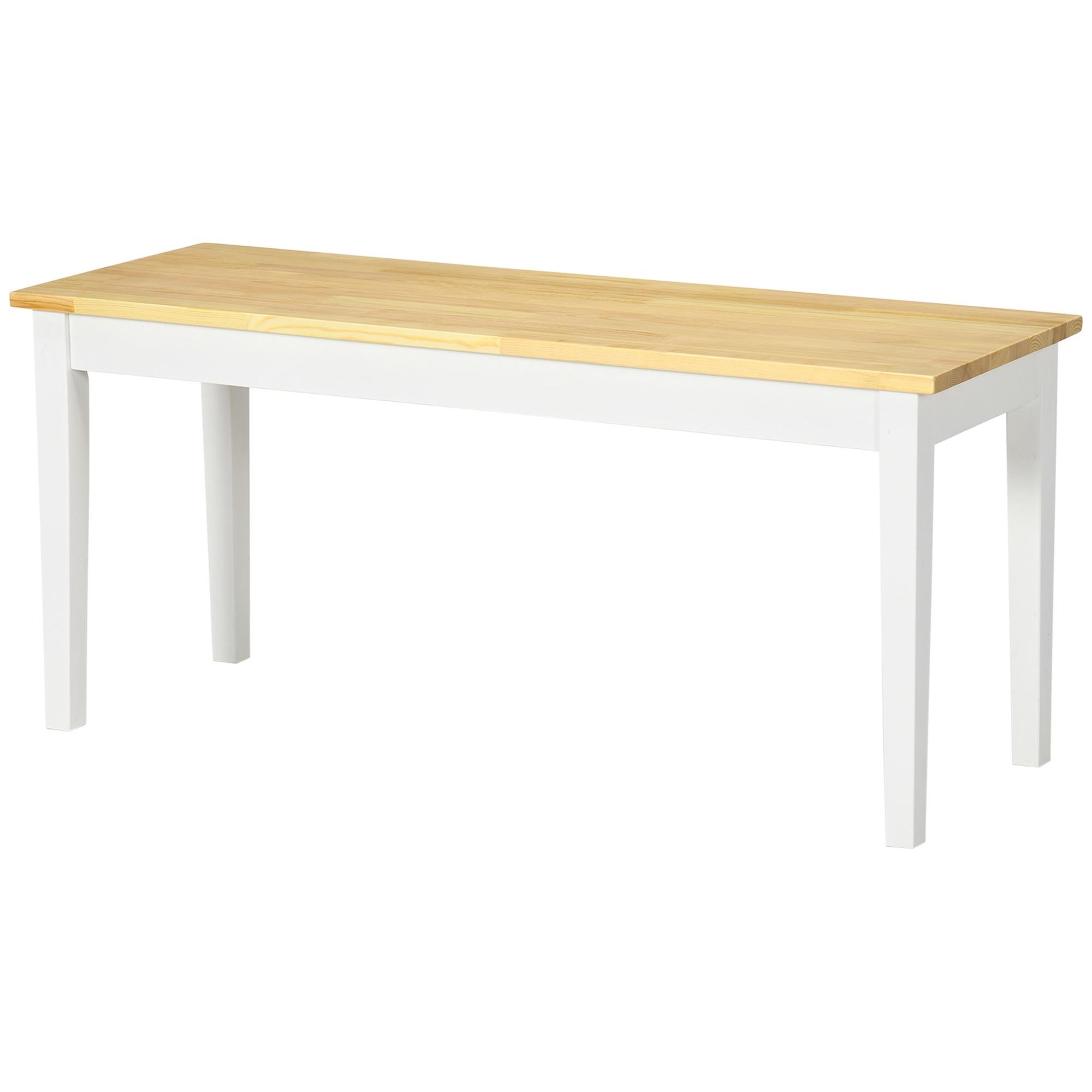 Natural Pine Dining Bench with Two-Seater Design, 40.2 in