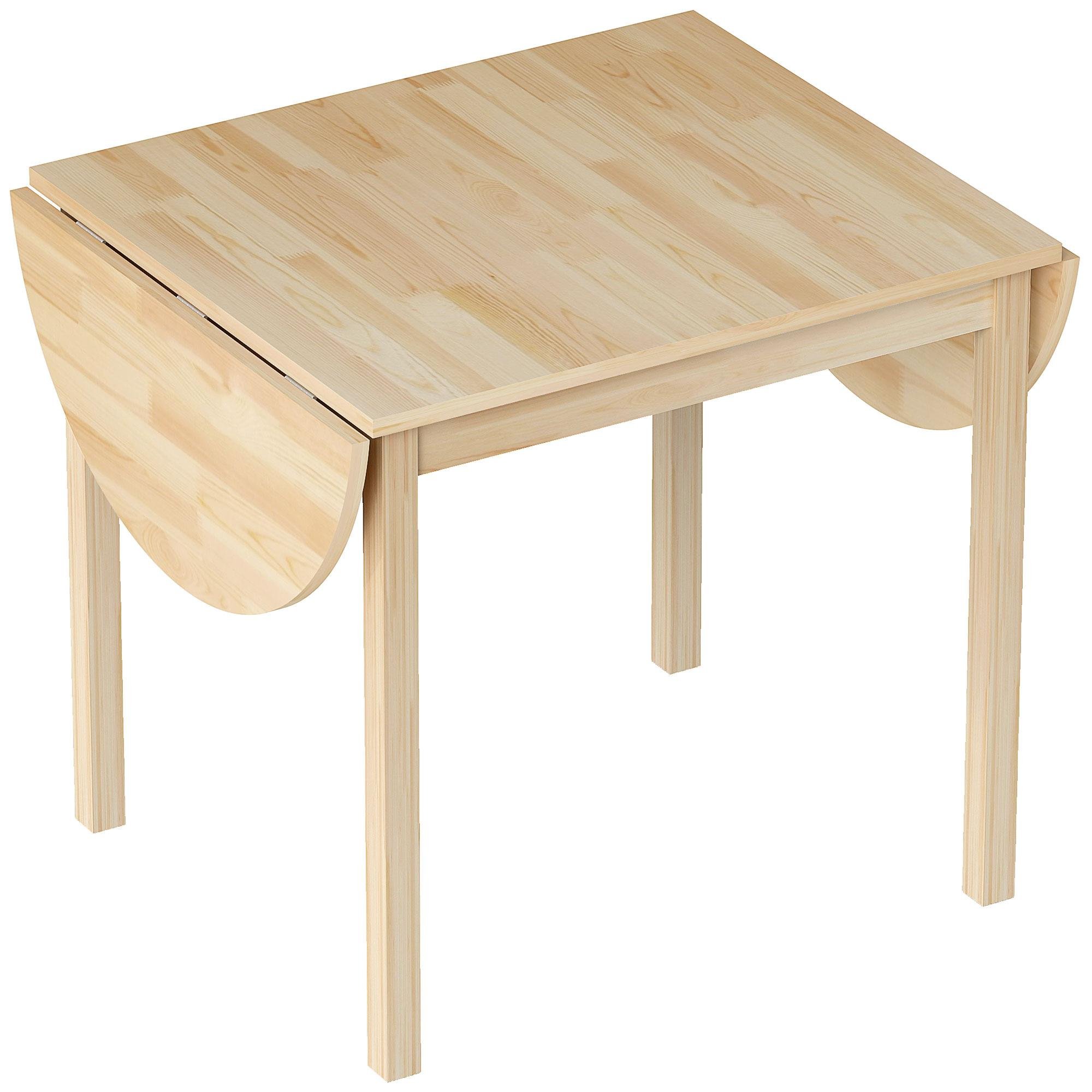 Natural Pine Drop Leaf Table for Four to Six