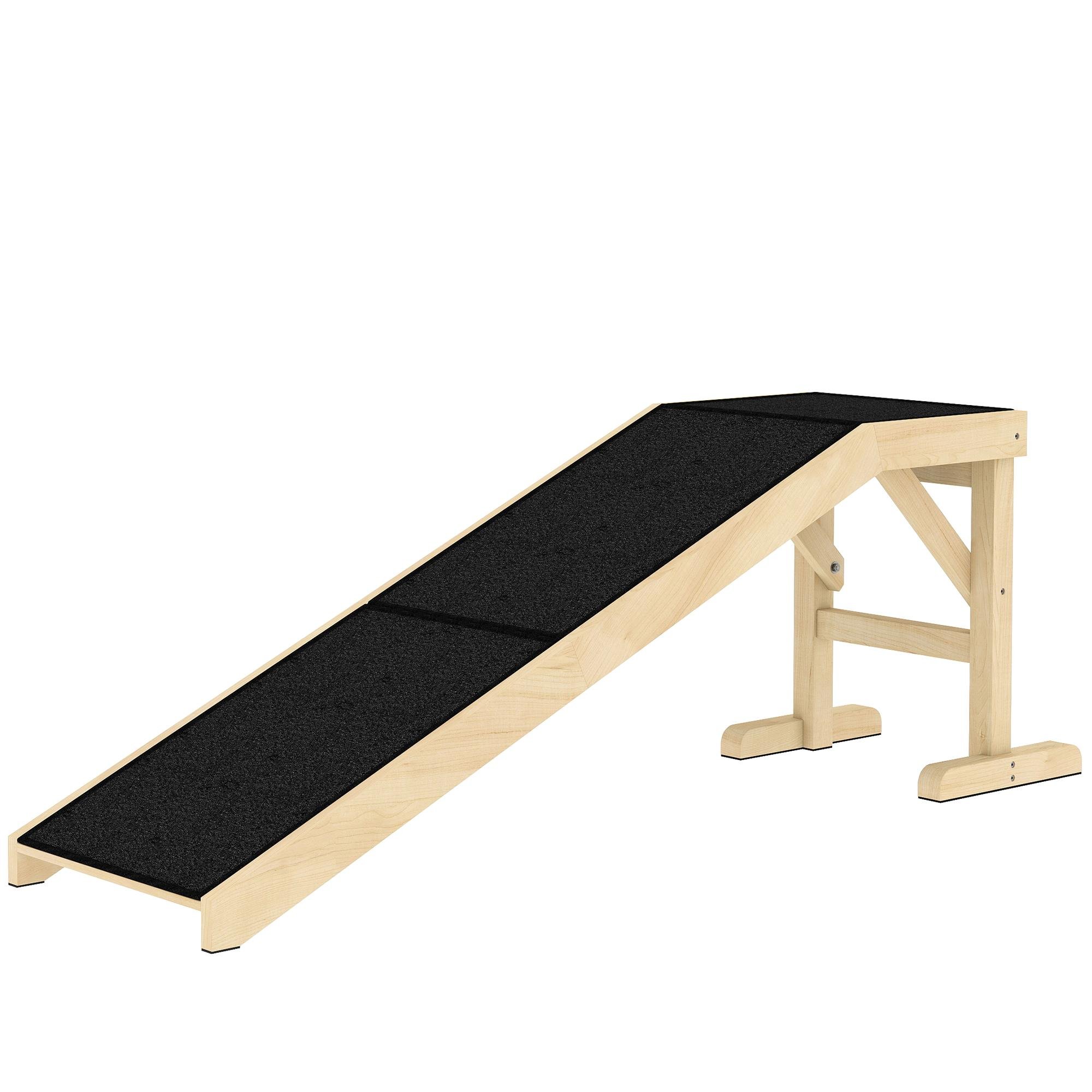 59 Inch Pine Pet Ramp with Top Platform