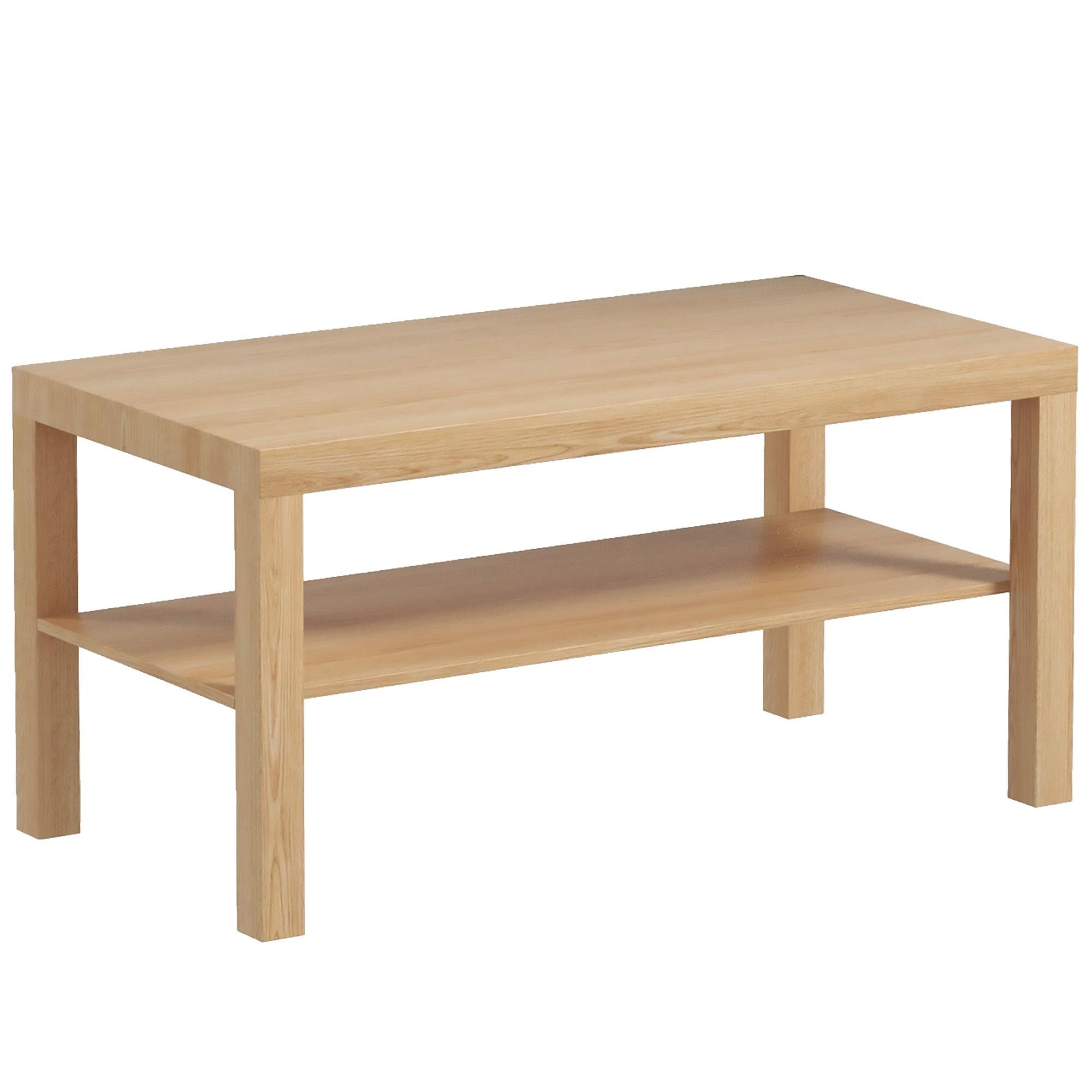 Natural 2 Tier Coffee Table with Open Shelf