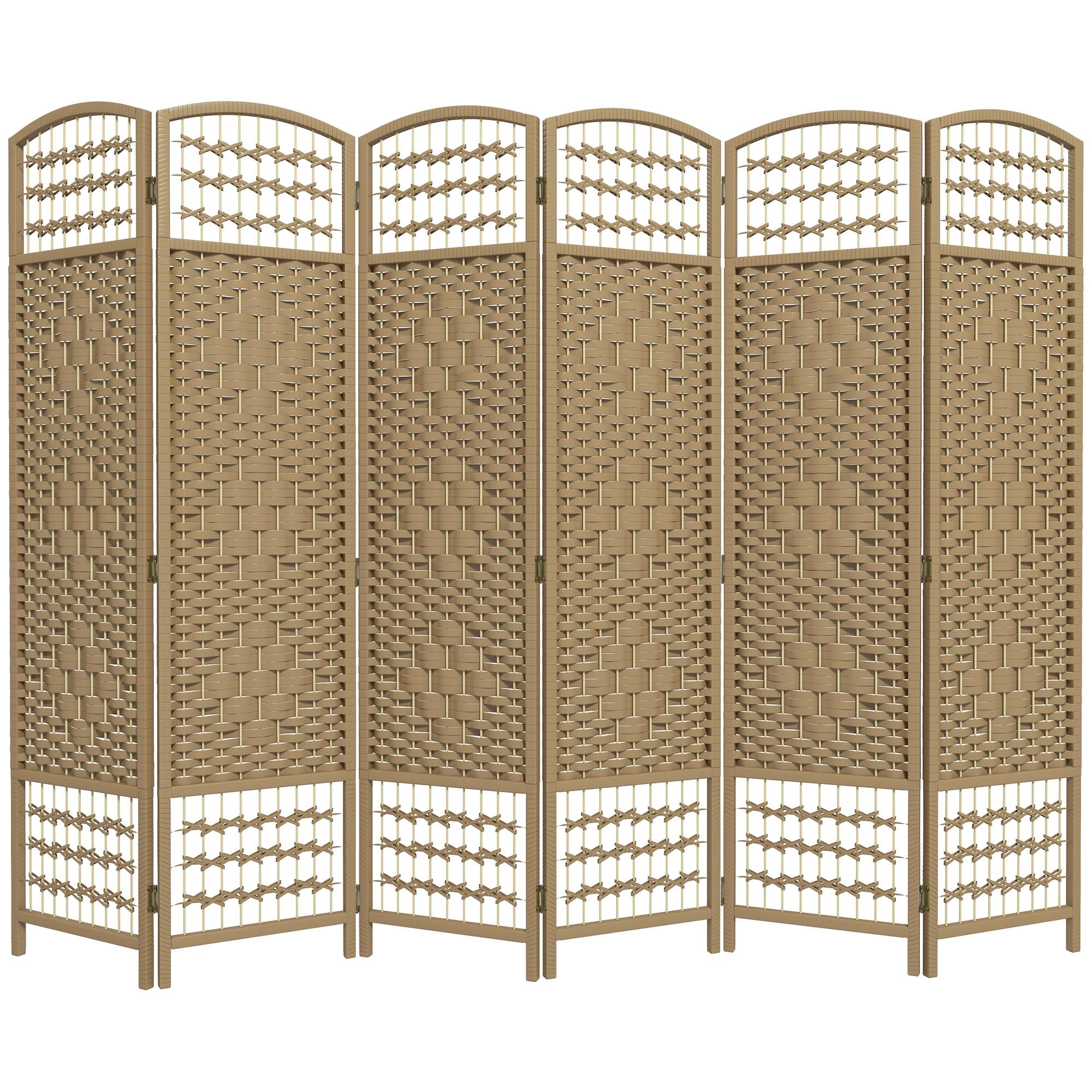 Natural Woven 6 Panel Screen for Room Separation