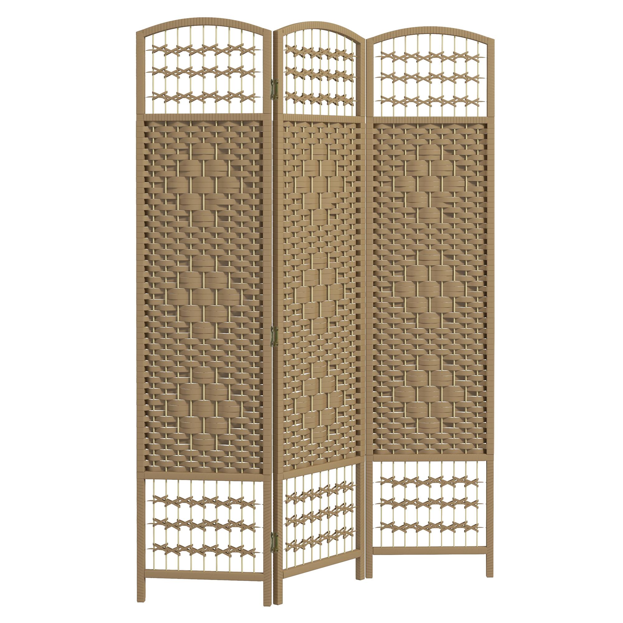 Natural Paper Rope Divider, 3 Panel Folding Privacy Screen