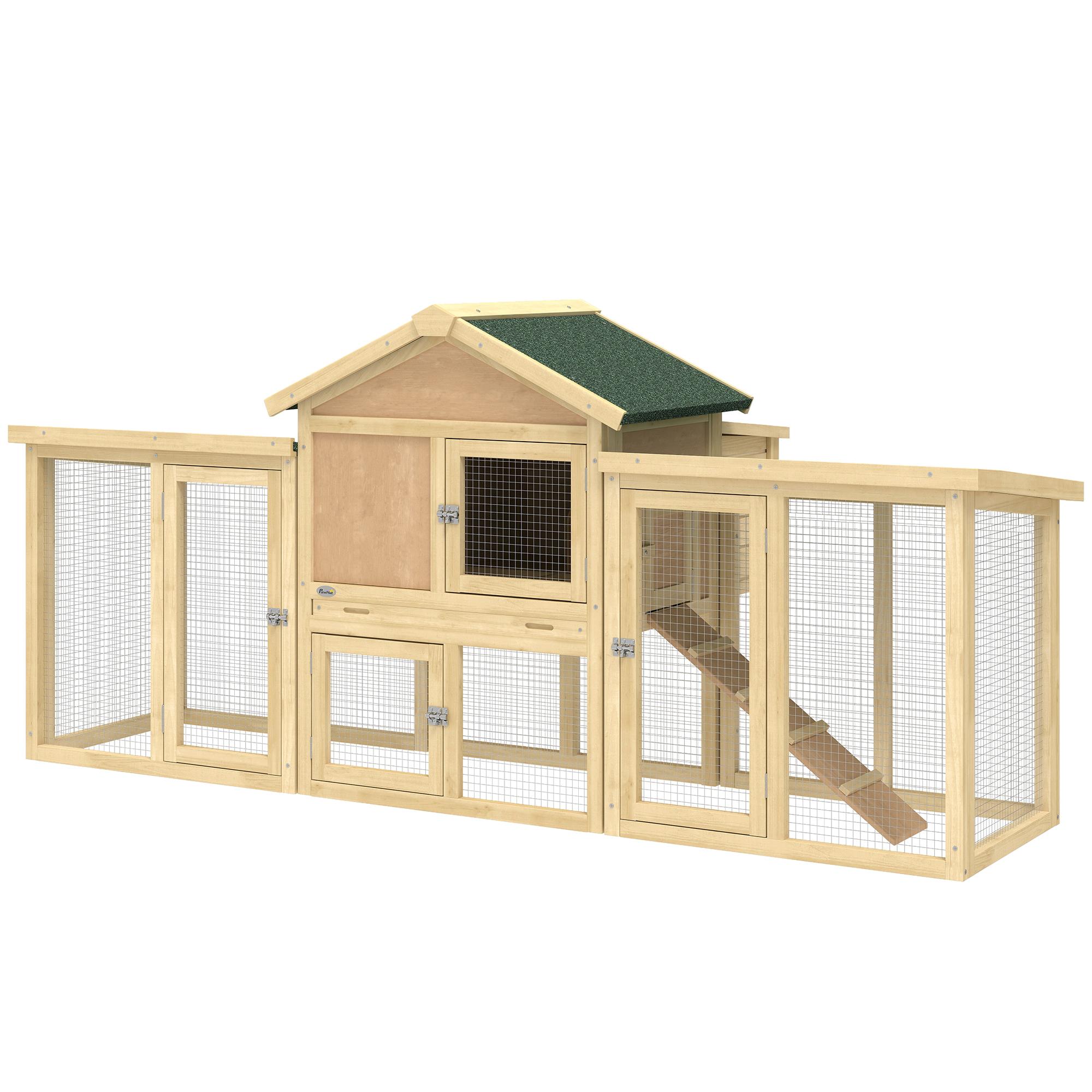80 Inch Wood Chicken Coop with Nesting Box and Run