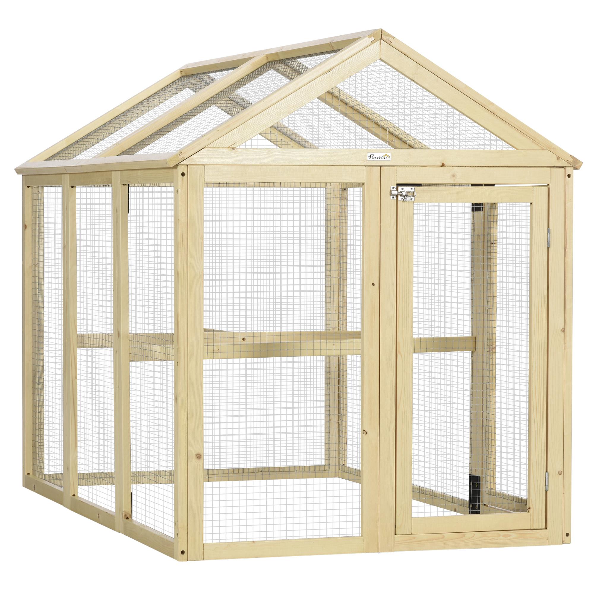 Natural Wood Chicken Run with Two Doors for 1–3 Chickens