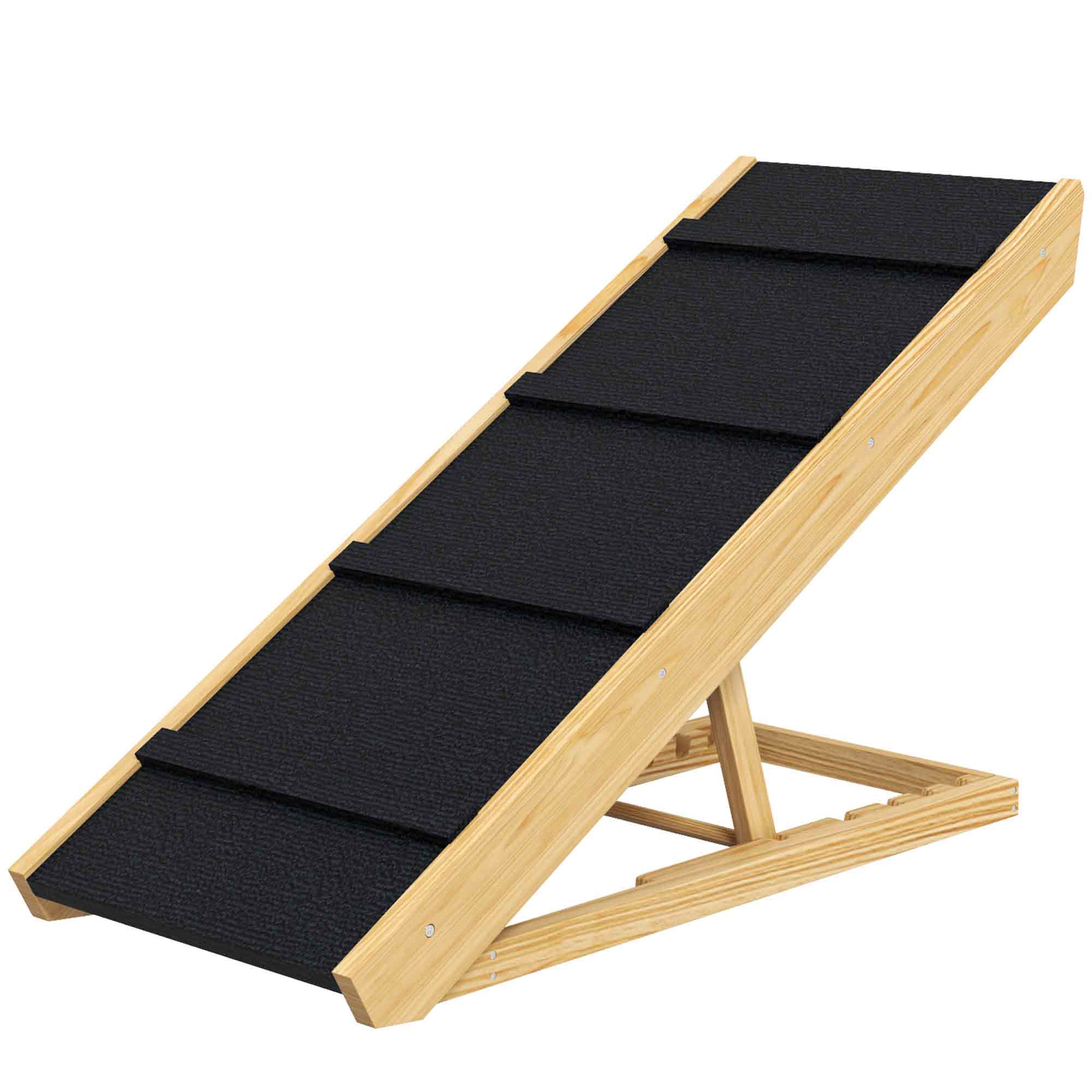 Natural Adjustable Dog Stairs, Folding Ramp for Beds and Sofas