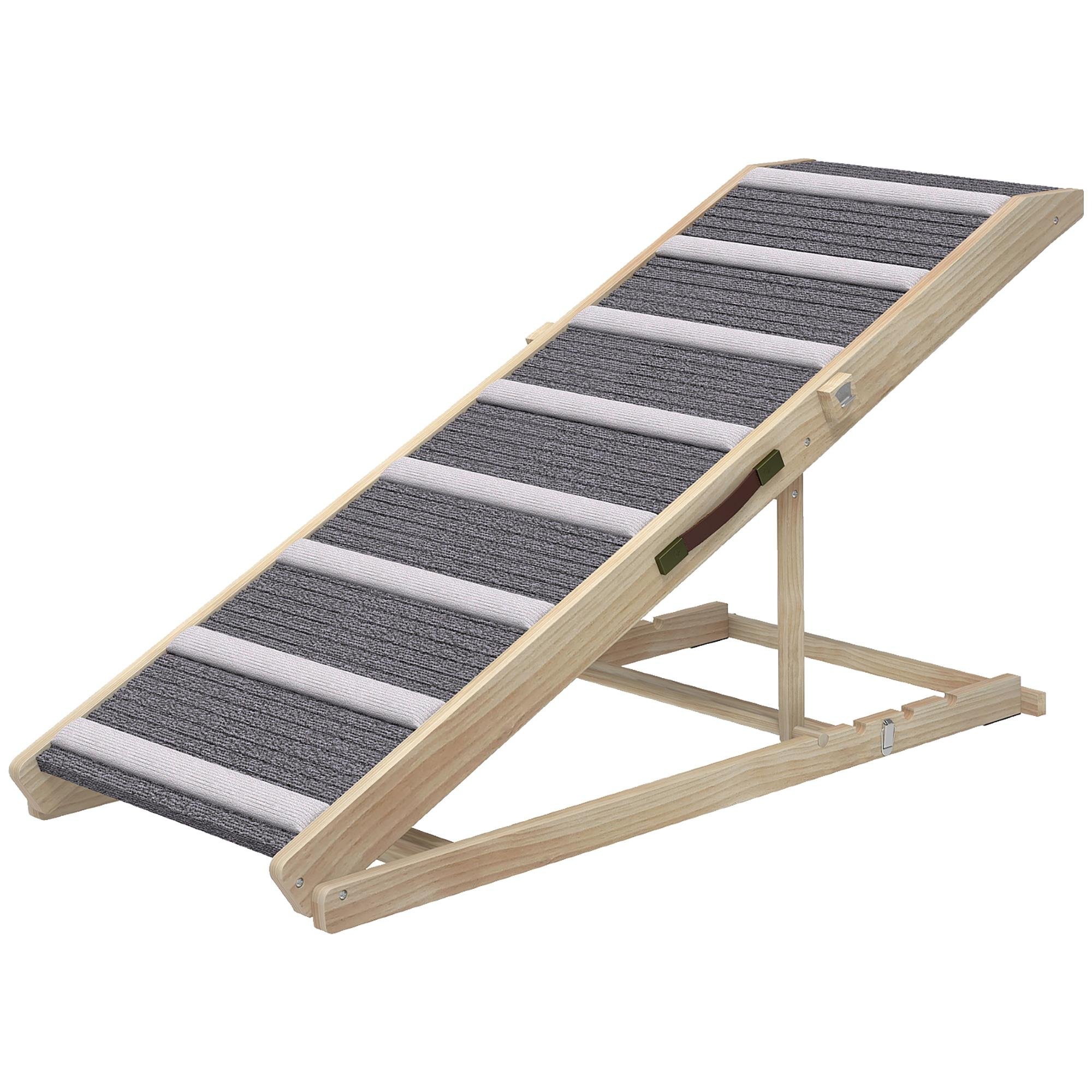 adjustable pine dog ramp with carpet for sofa access
