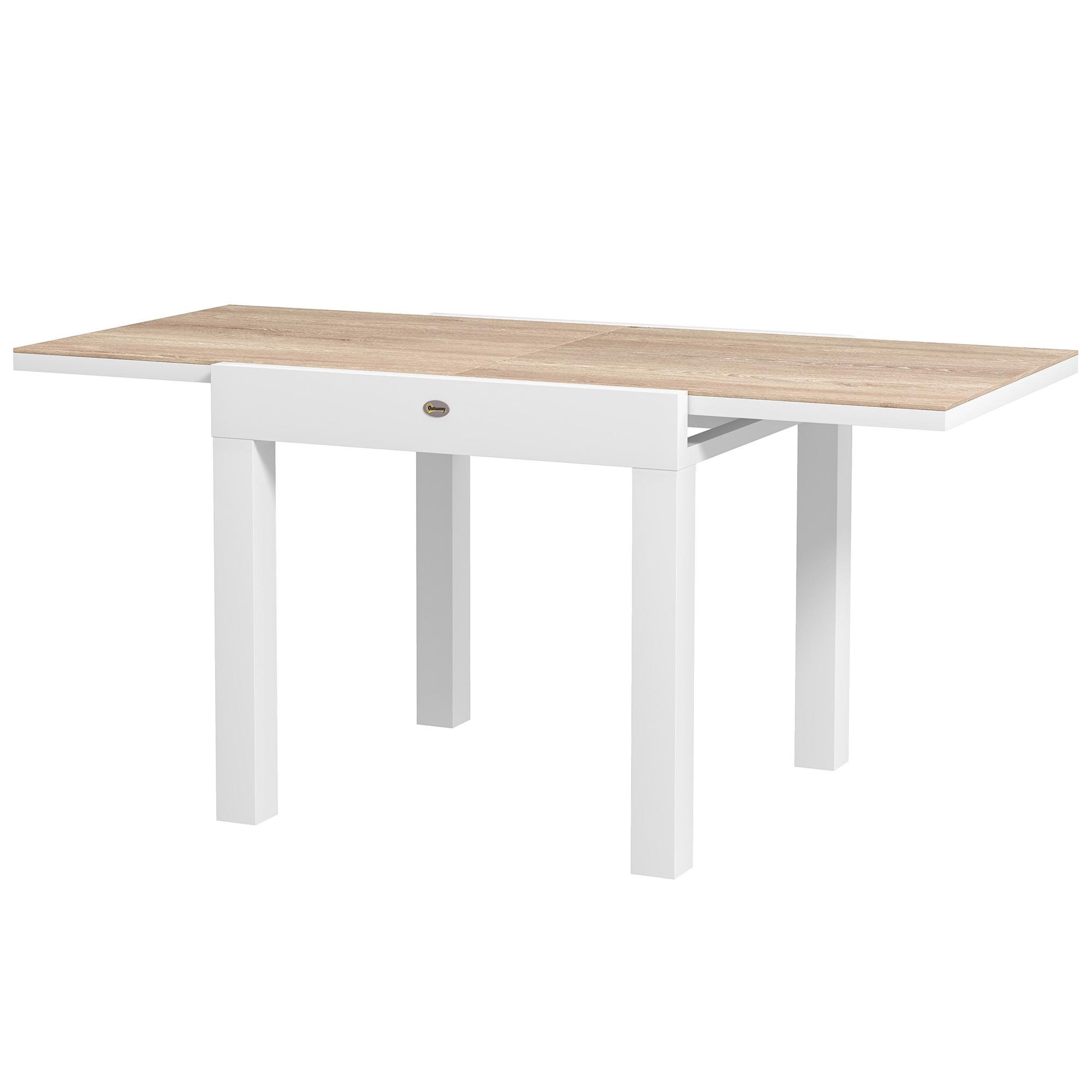 Natural Wood Extendable Patio Table, 63-In Outdoor Dining