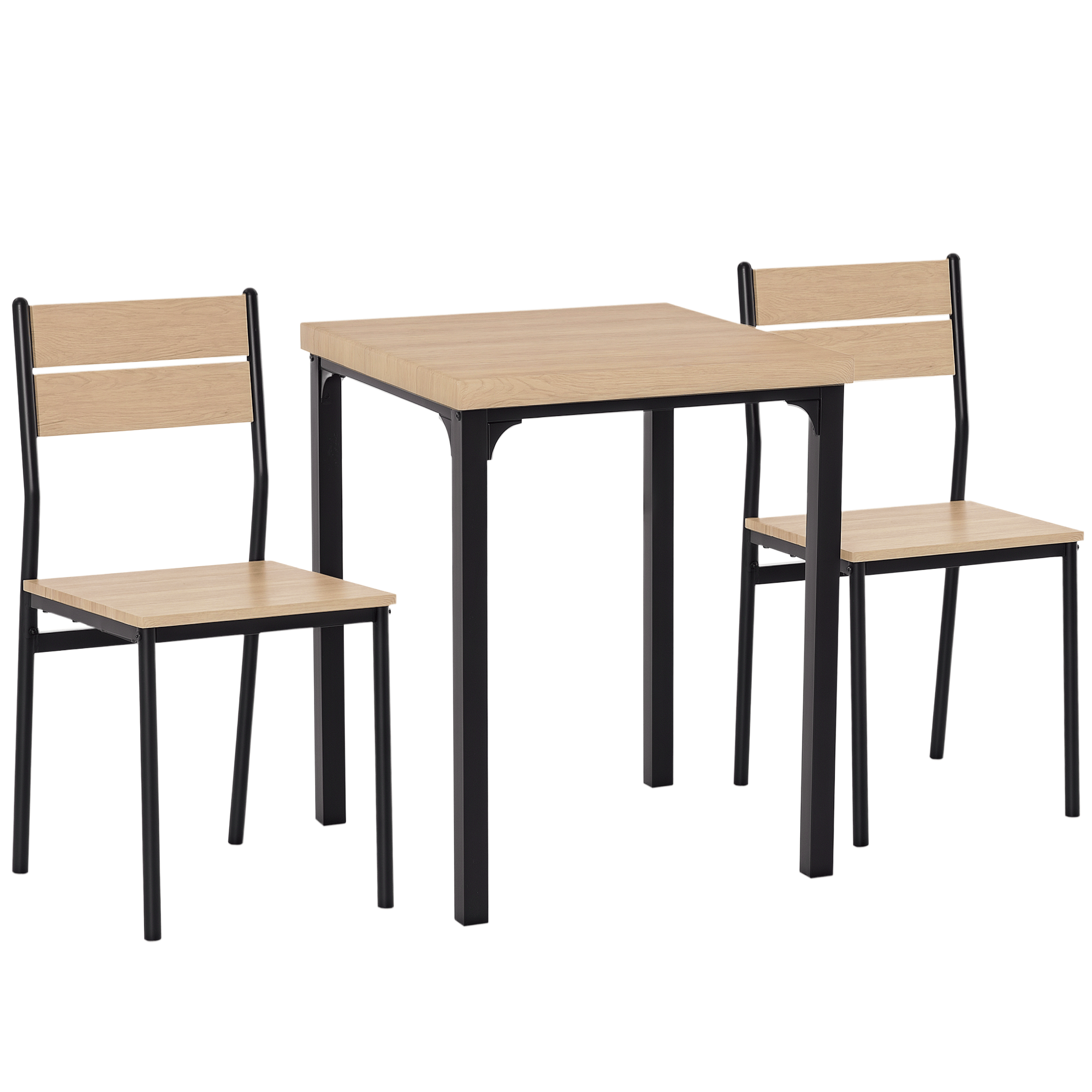 Natural Two Person Dining Set with Tuck-Under Chairs