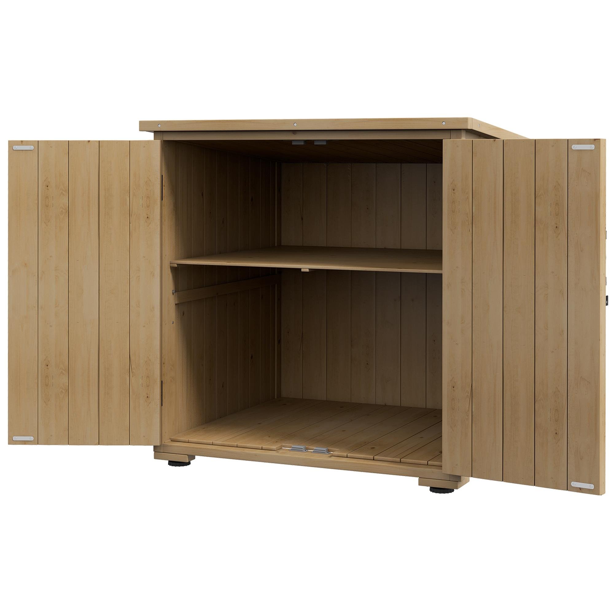 Natural Wood Garden Cabinet with Adjustable Shelf