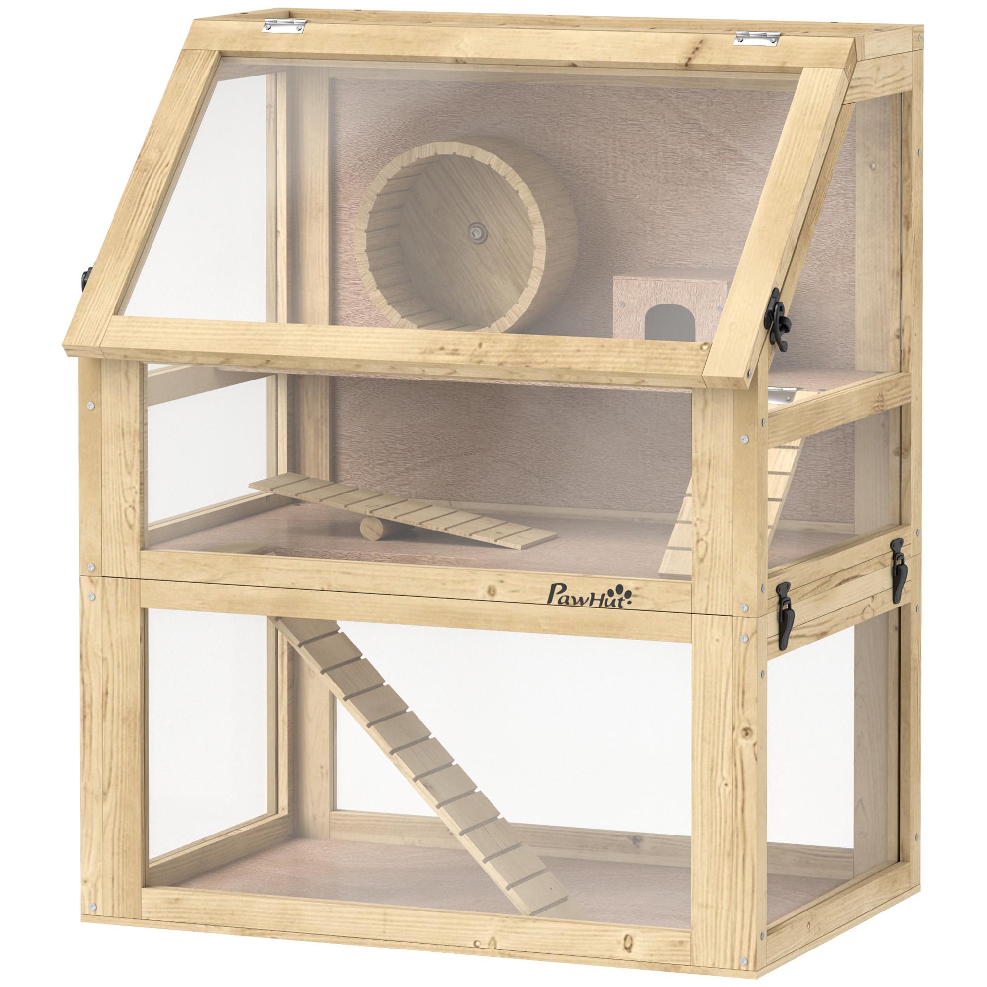 Three Tier Acrylic Hamster Cage with Deep Base