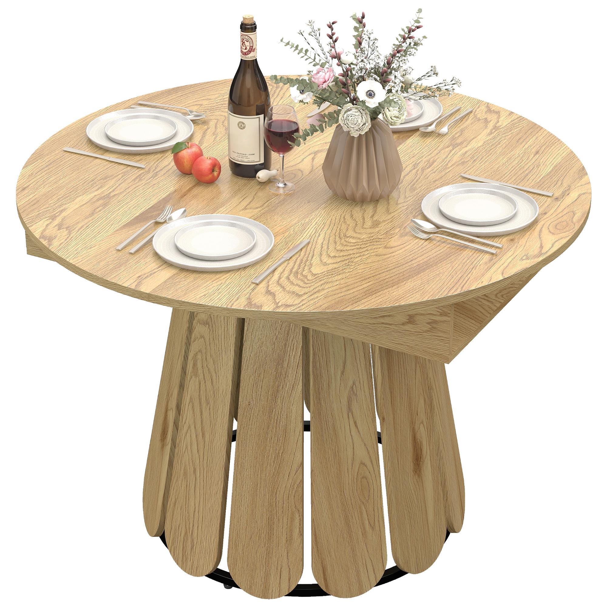 Natural Petal Base Extendable Table, 43.3 to 59.1 in