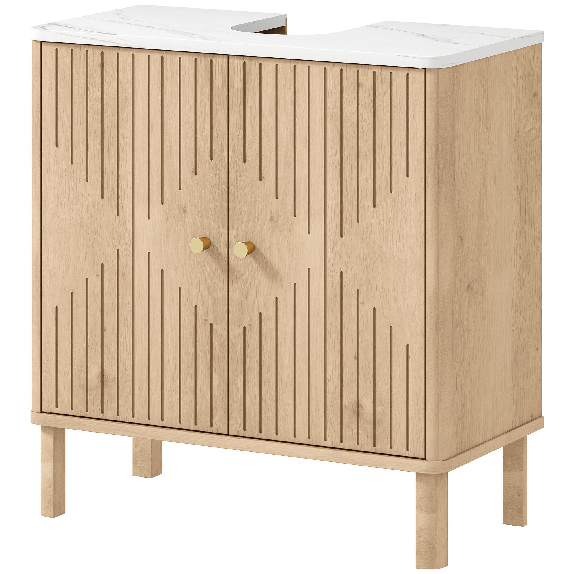 Oak 23.6 inch sink cabinet with adjustable shelf