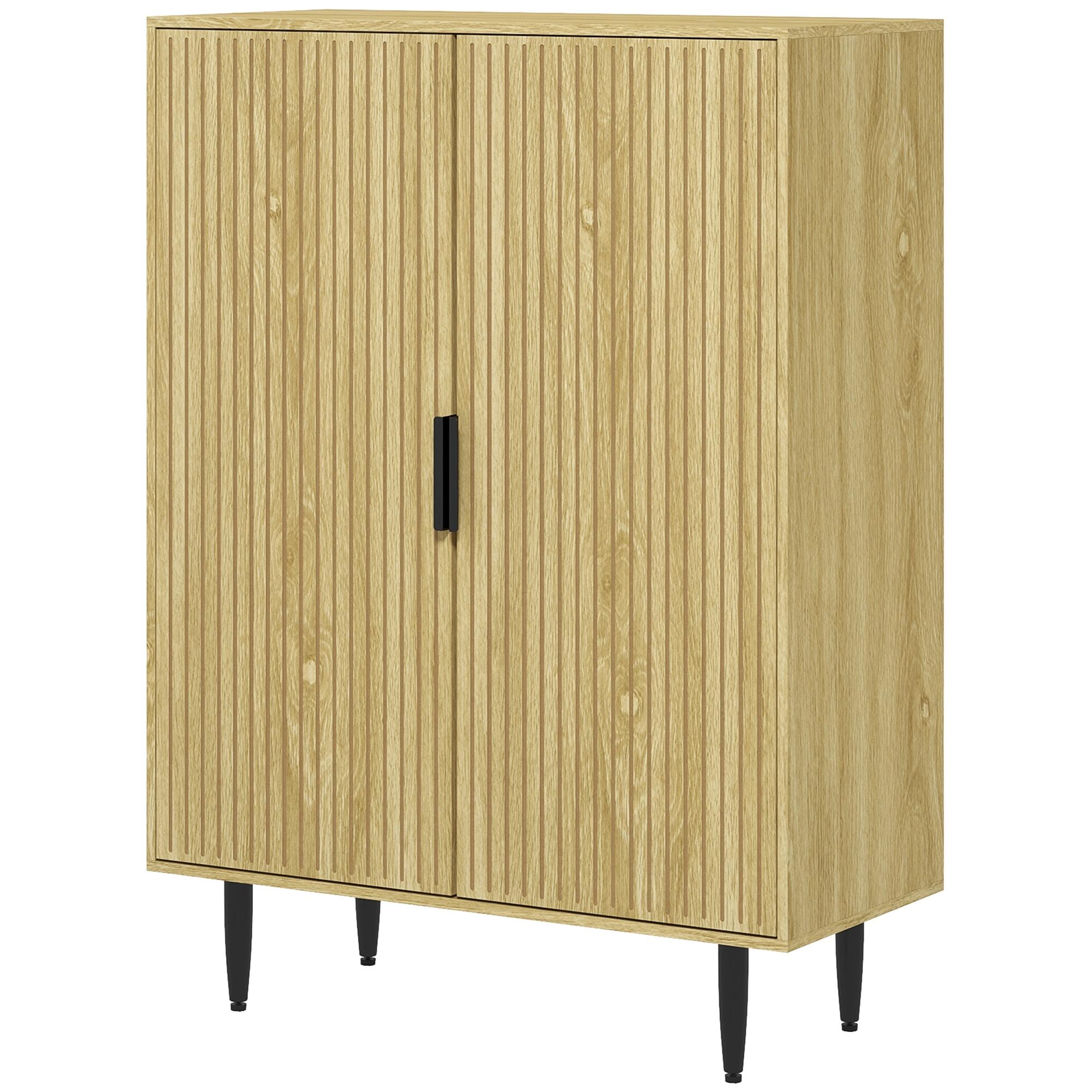 Oak 15 Pair Shoe Cabinet with Adjustable Shelves