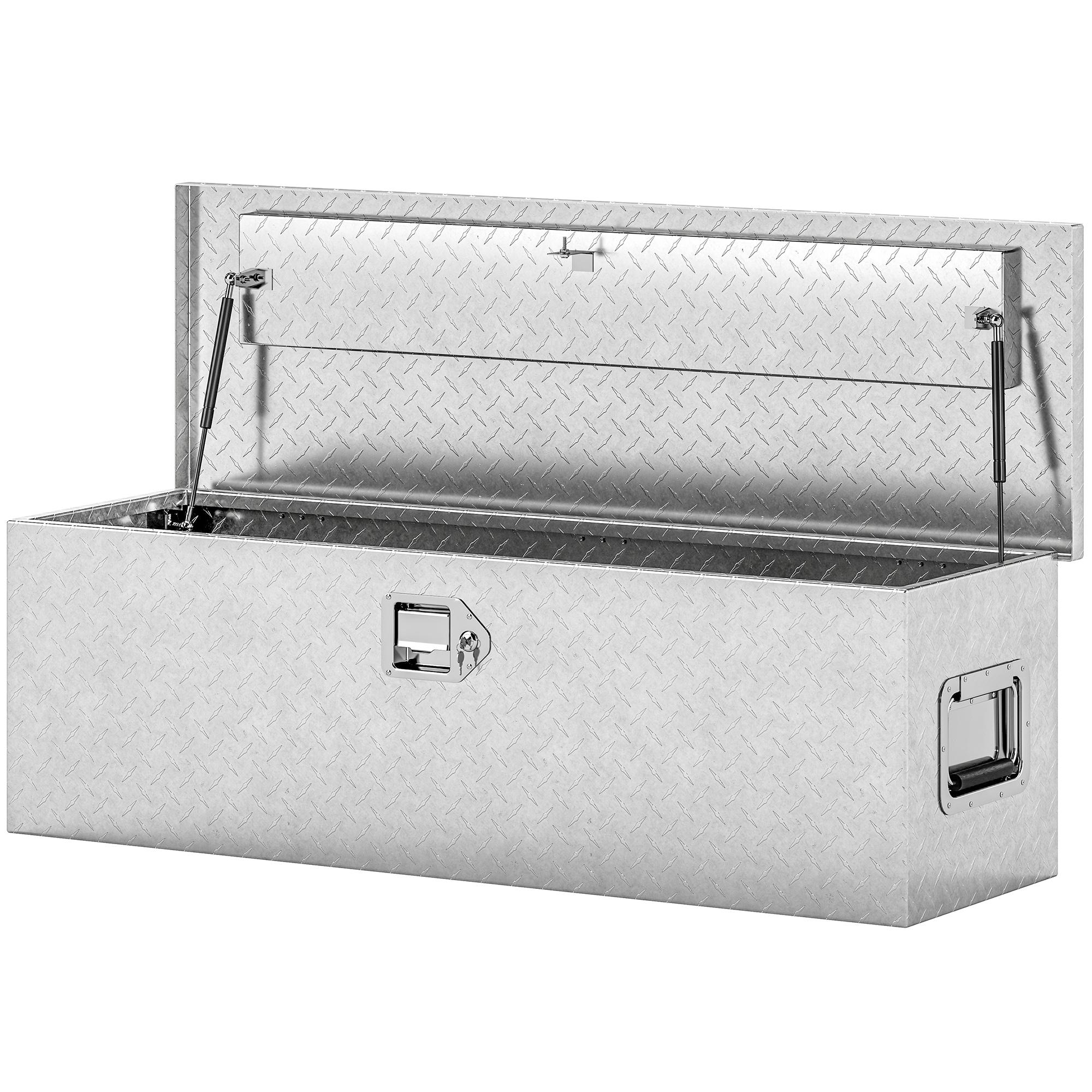 Silver 48 Inch Tool Box, 33 Gal Aluminum Storage