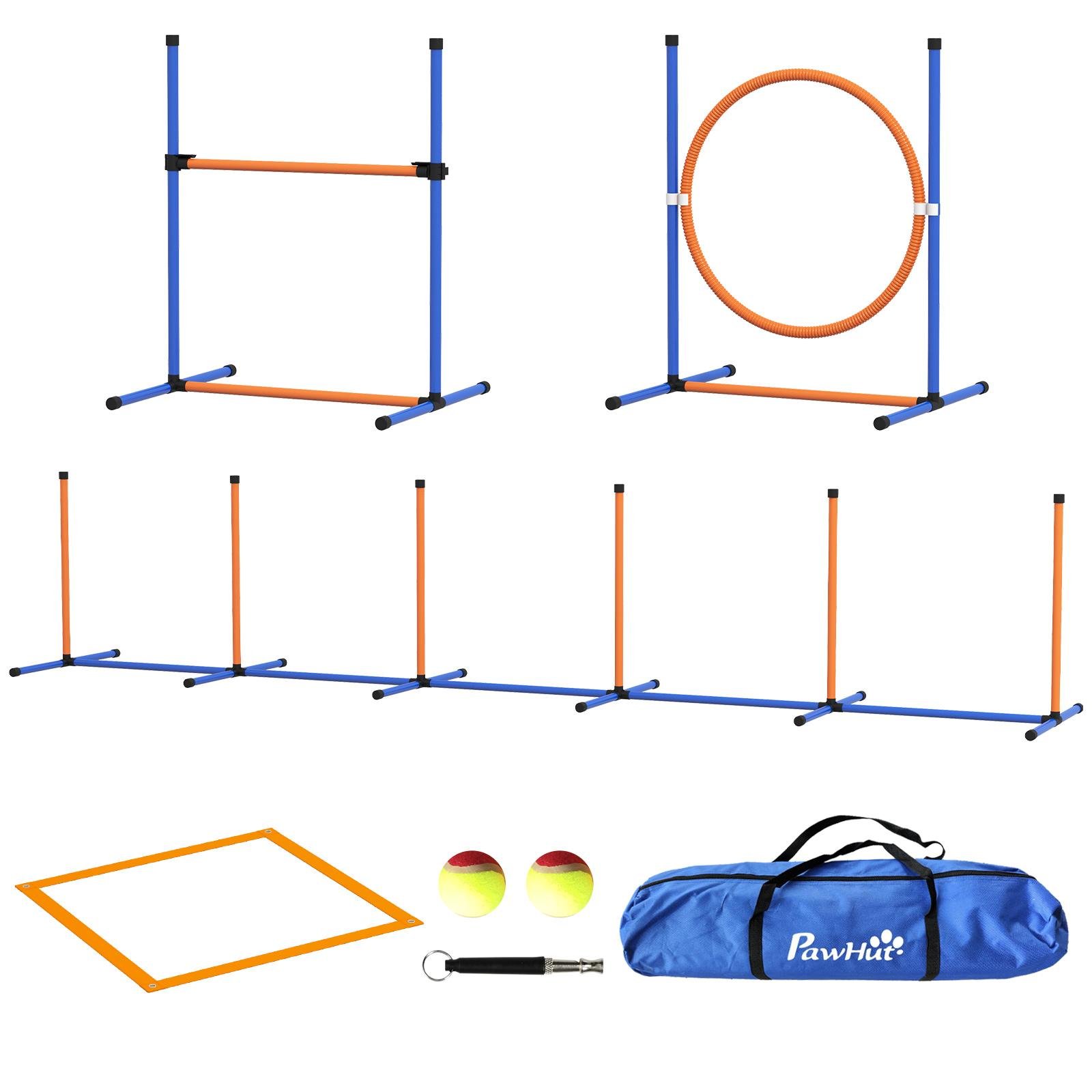 Orange Blue Agility Training Set with Adjustable Jumps