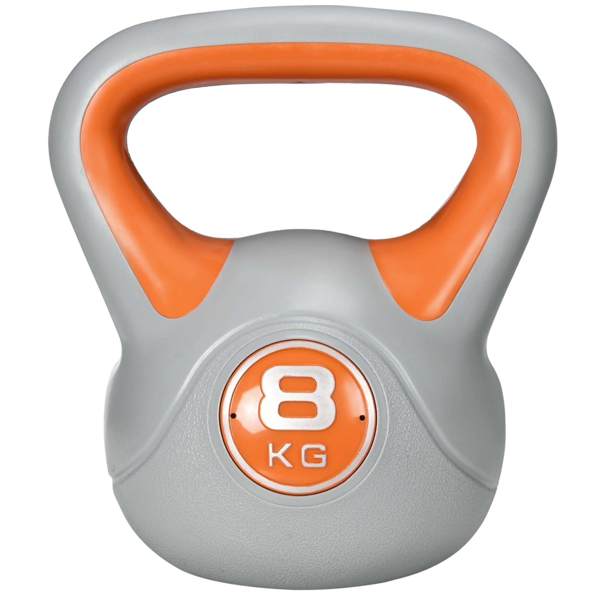 Orange Soft Kettlebell with Wide Grip, 18 lb