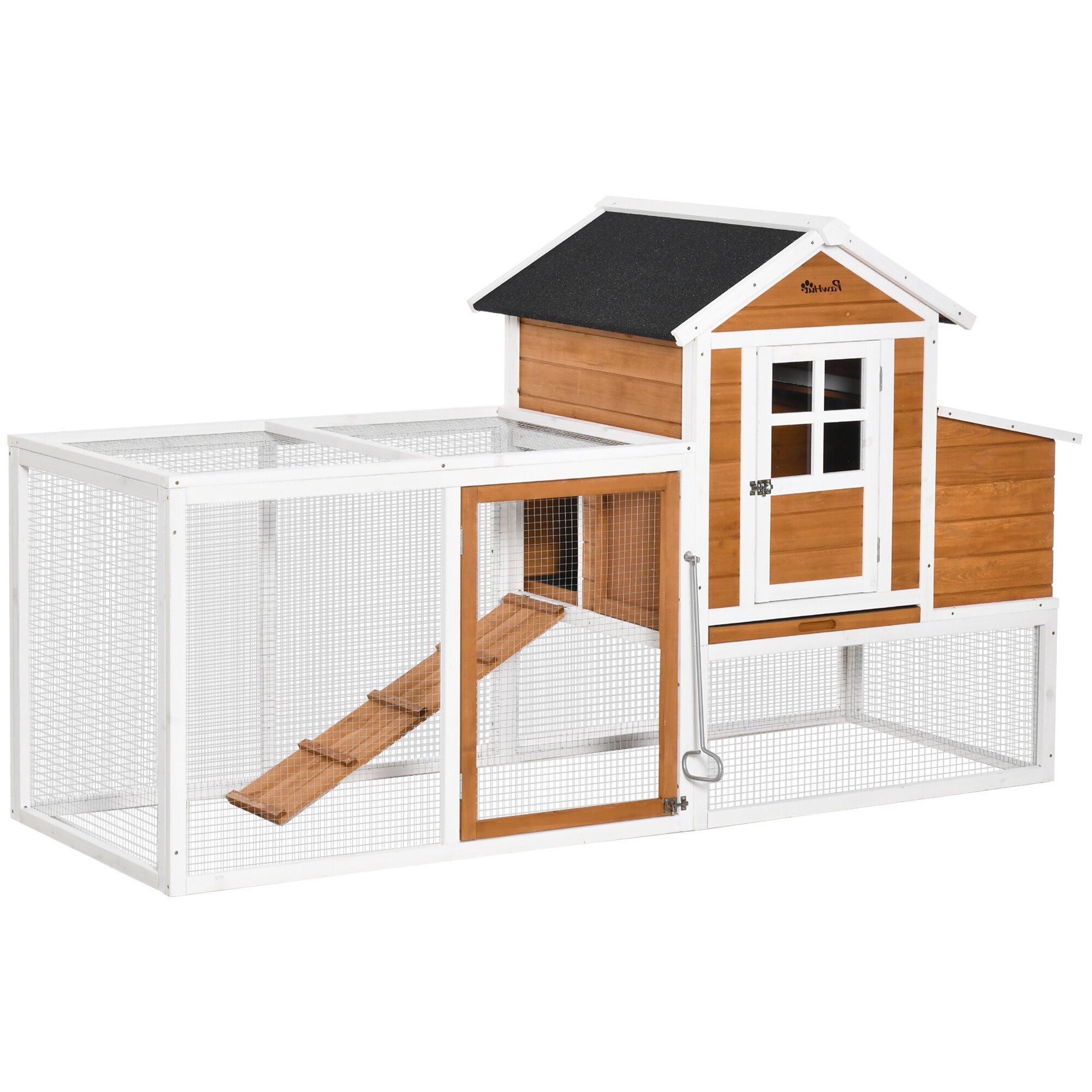 Large Orange Chicken Coop with Nesting Box for 2–4 Chickens