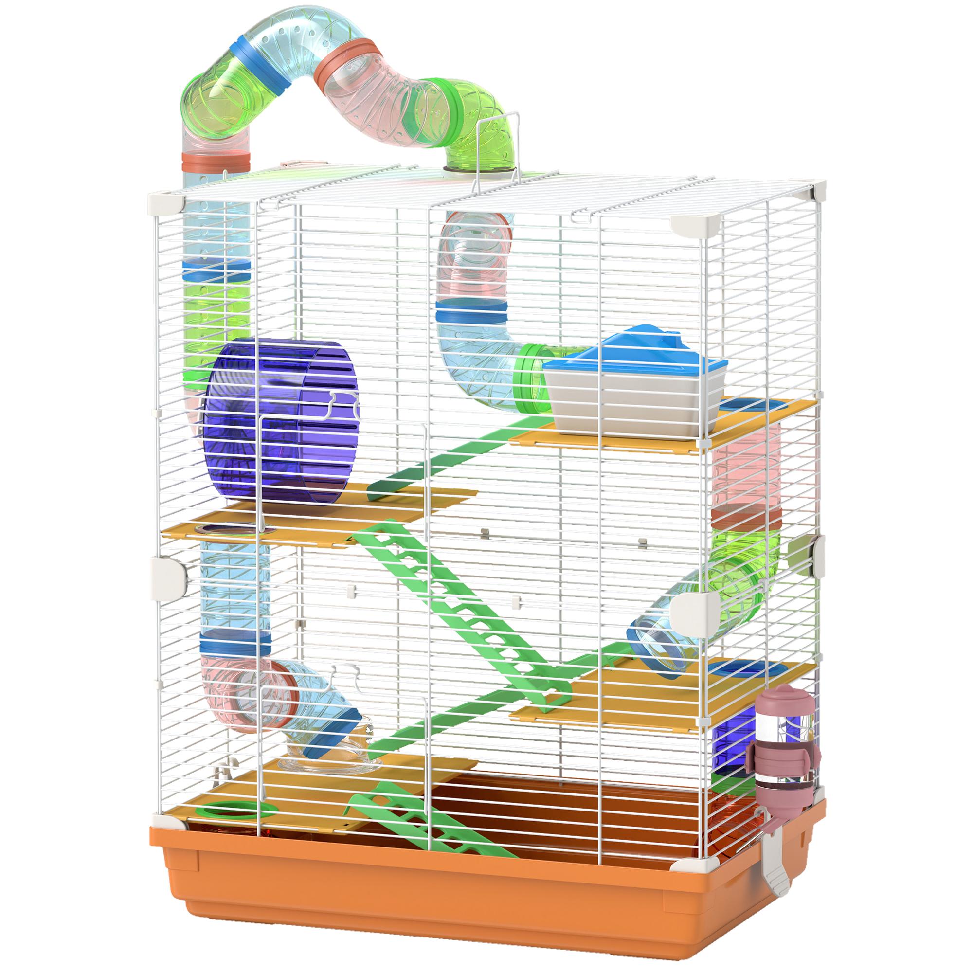Orange Five Tier Hamster Cage with Starter Kit