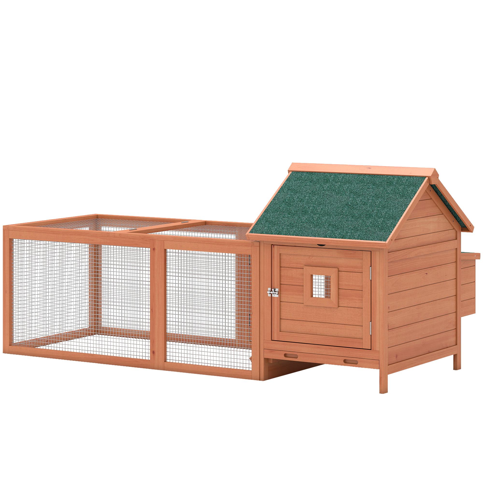 72 Inch Fir Chicken Coop with Waterproof Roof