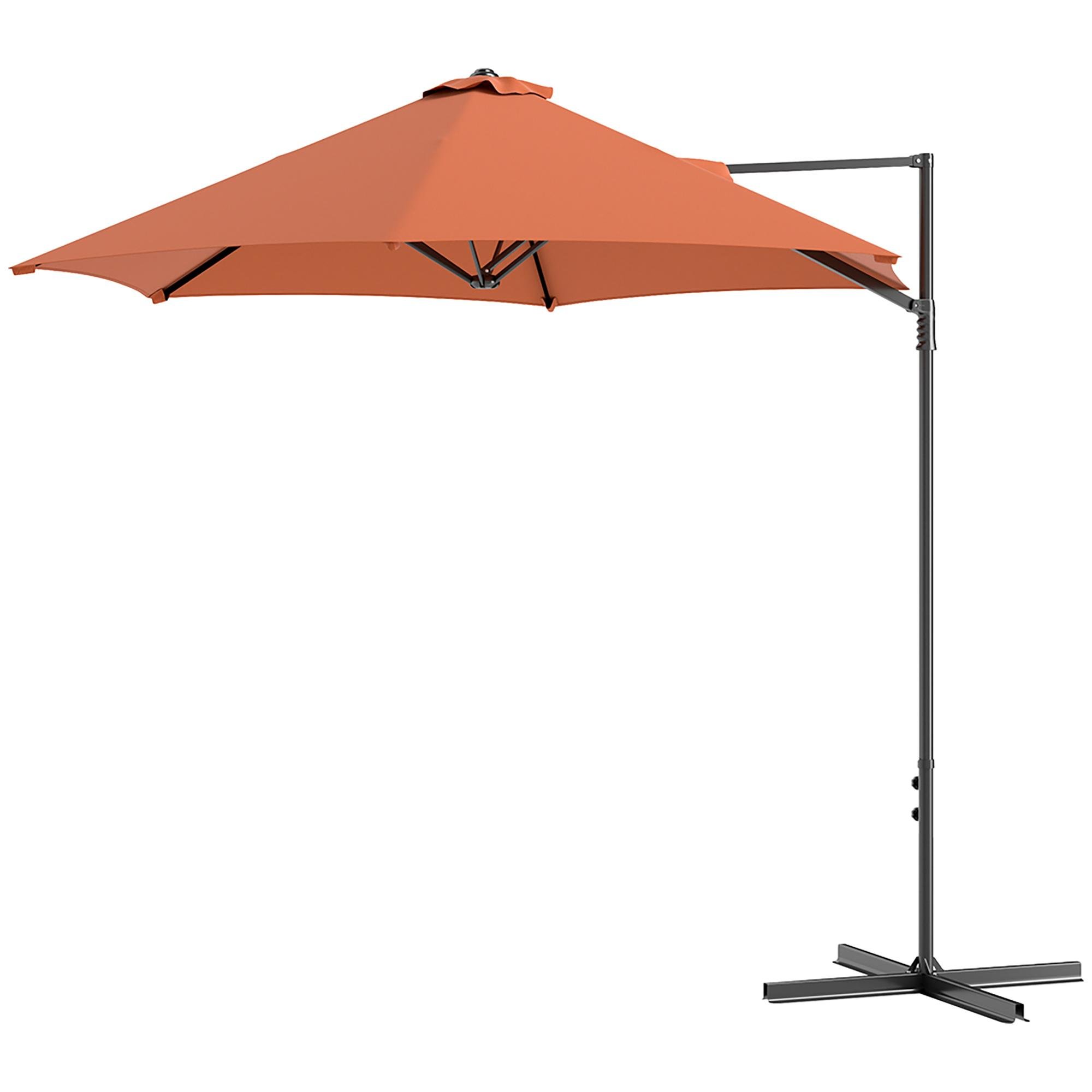 Orange 100.8in Offset Umbrella with 360° Rotation