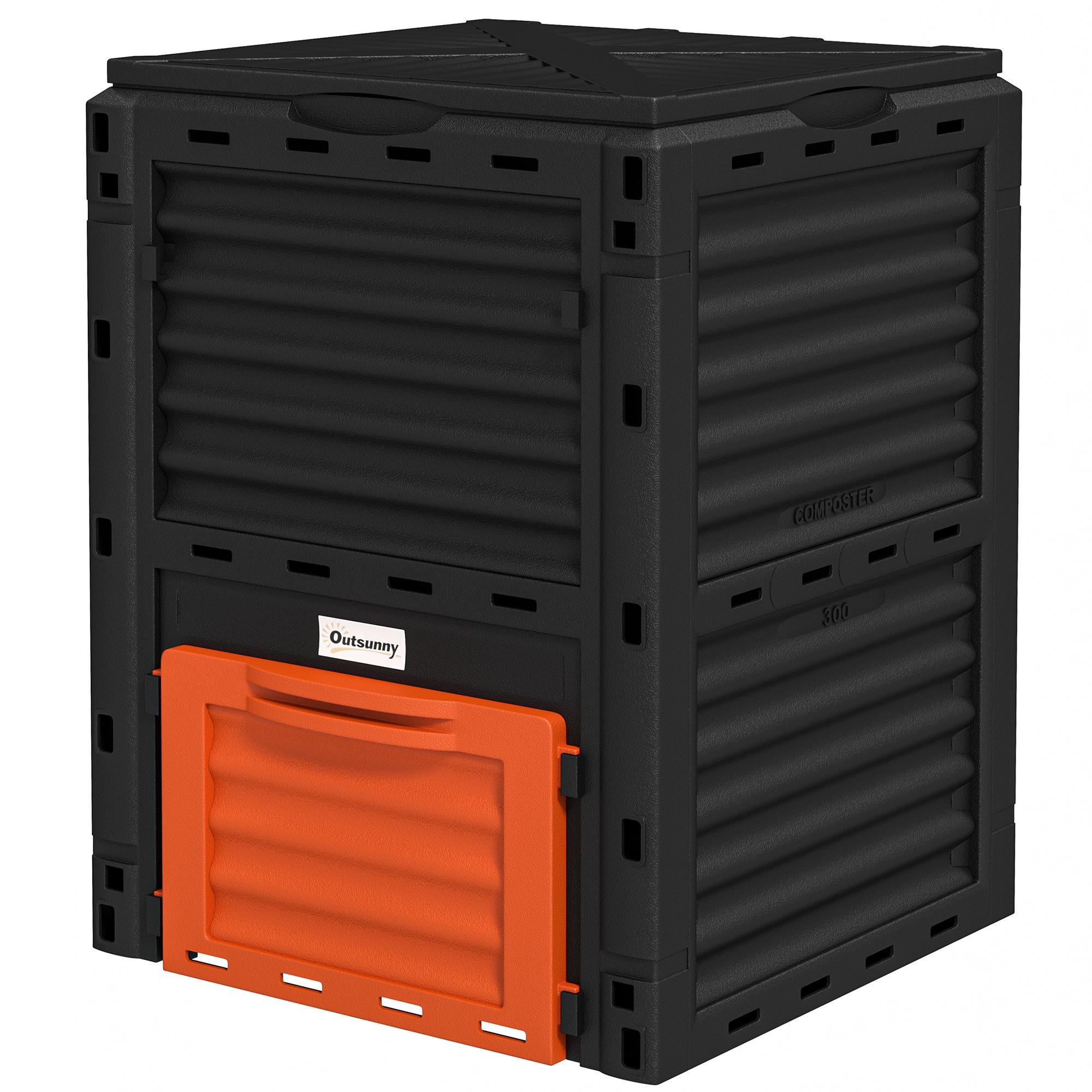 Orange 80 Gallon Compost Bin with Air Vents for Gardens
