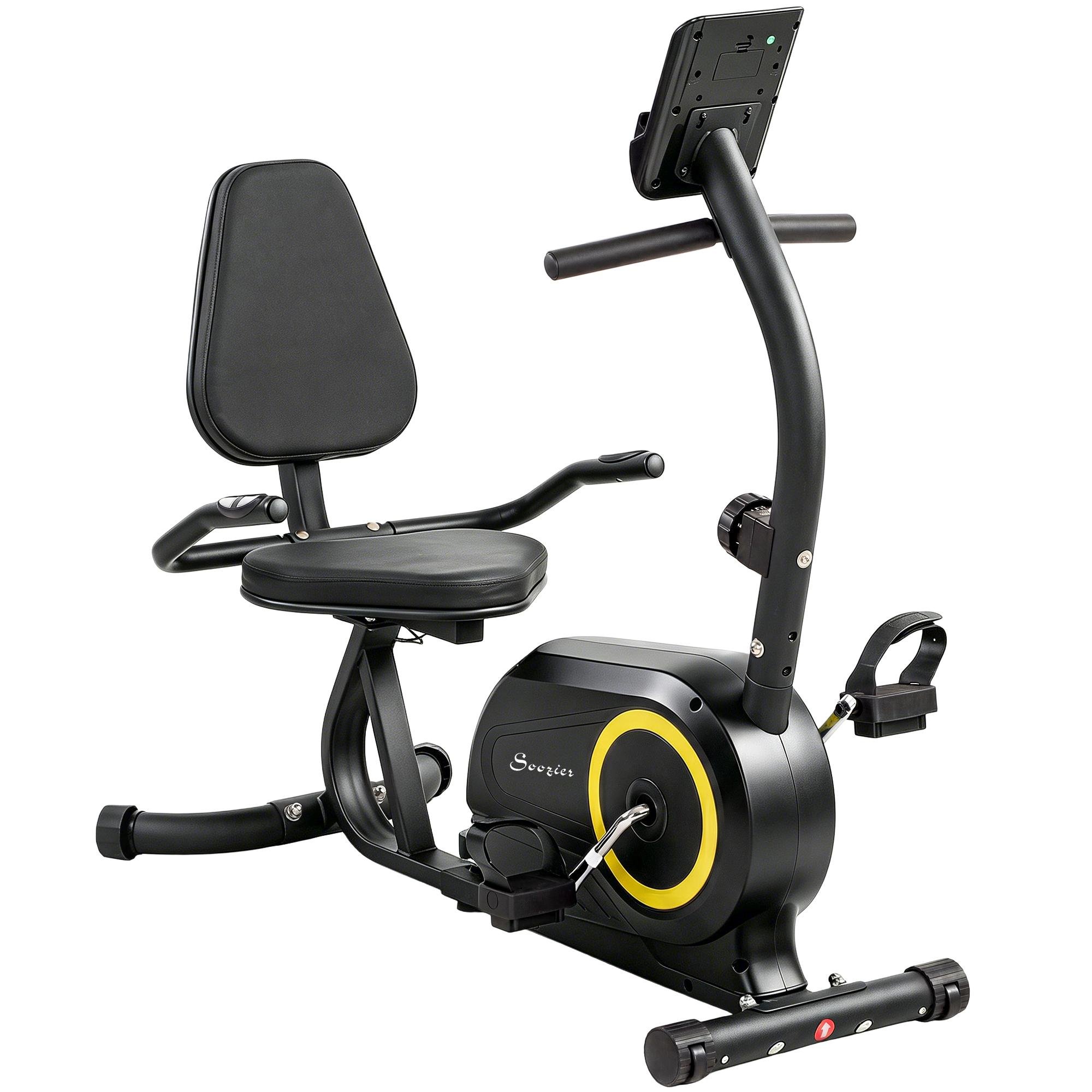 Orange Recumbent Exercise Bike with Bluetooth Apps
