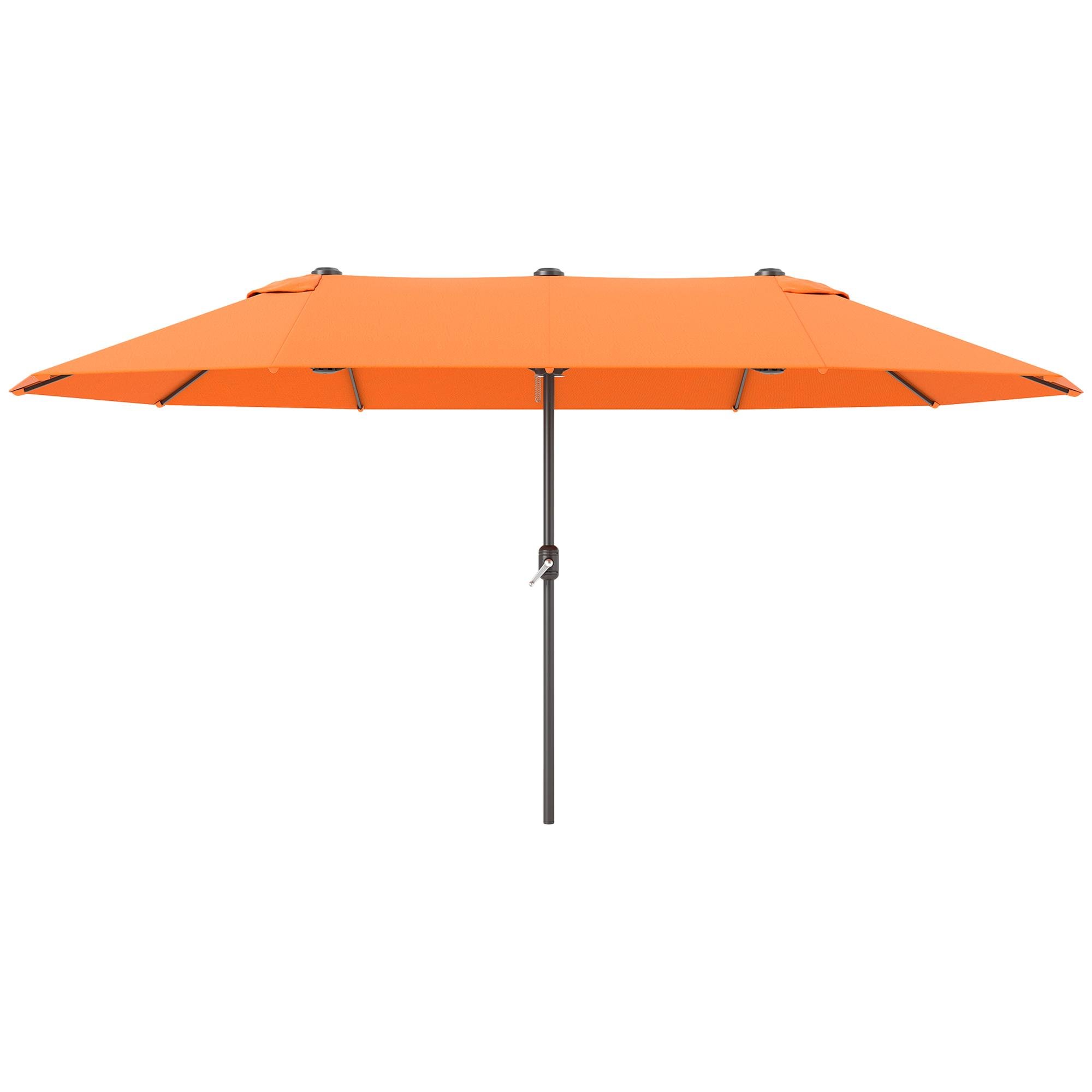 15 ft orange patio umbrella with twin canopy