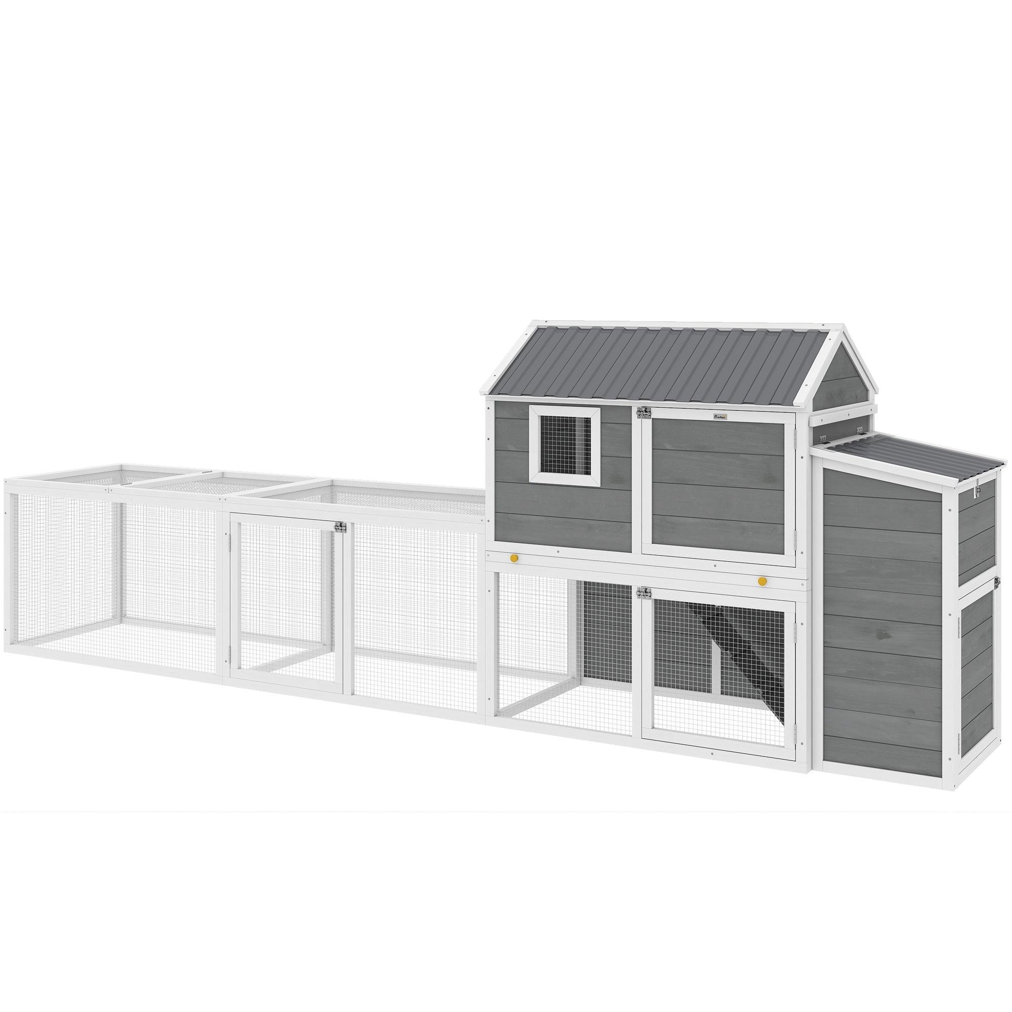 133 Inch Chicken Coop with Run and Nesting Box