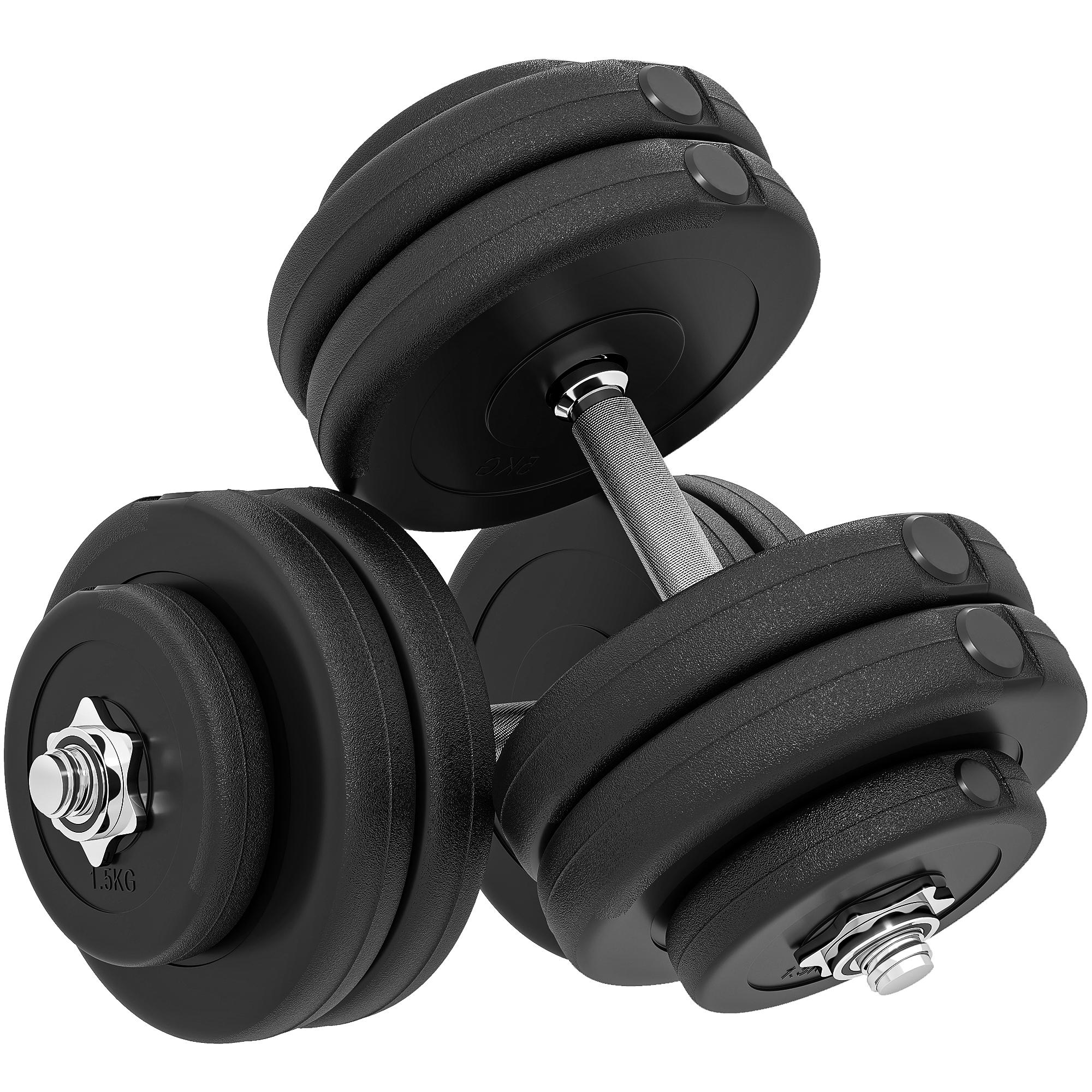 55 lbs black adjustable dumbbells, 2-piece set