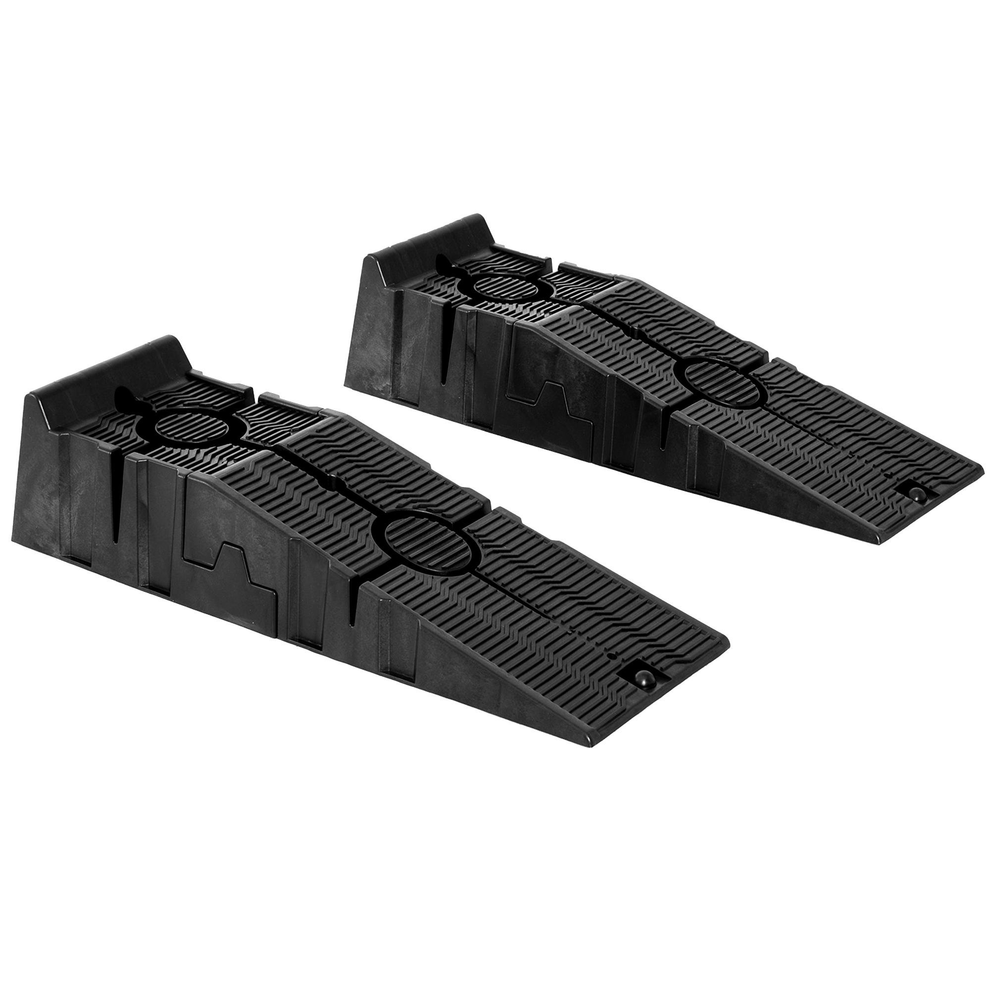 Black Plastic Car Ramps, 5500 lb Capacity for Oil Changes