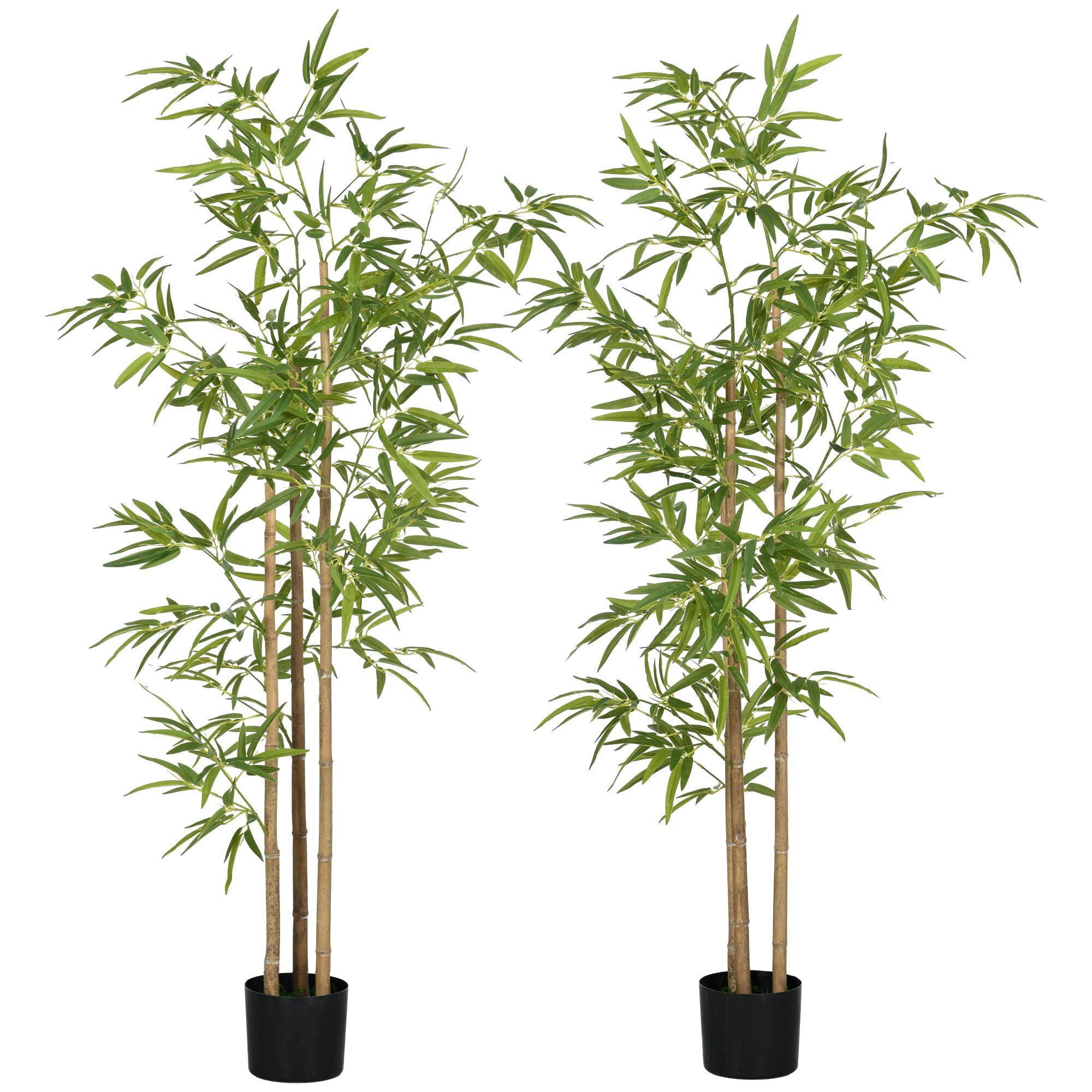 6ft three trunk bamboo Artificial Tree Pair for Indoor Decor