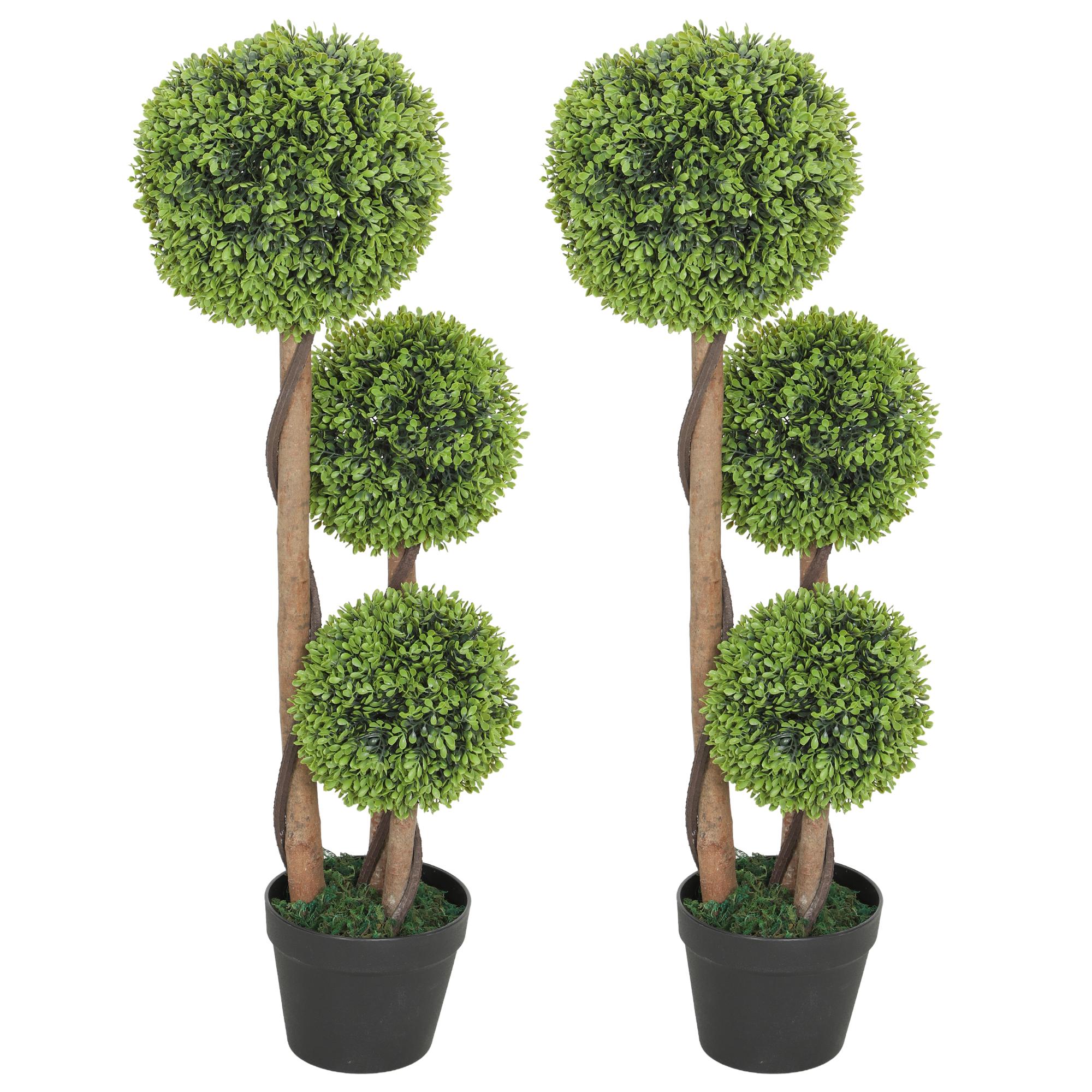 35 Inch Light Green Boxwood Topiary Pair