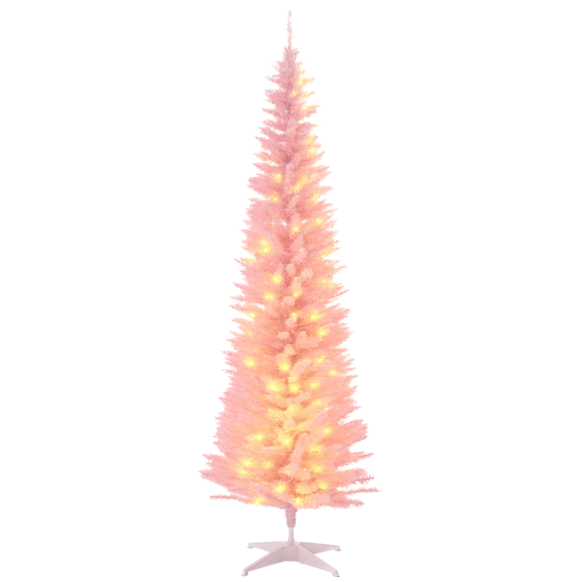 6 ft Pink Pencil Tree with 200 LED Lights