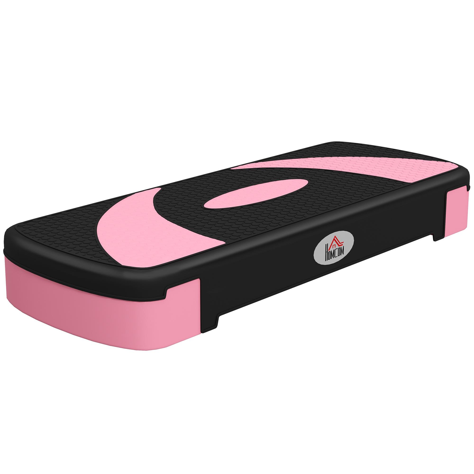 Pink Adjustable Aerobic Stepper, 3 Height Levels, 31.5 in