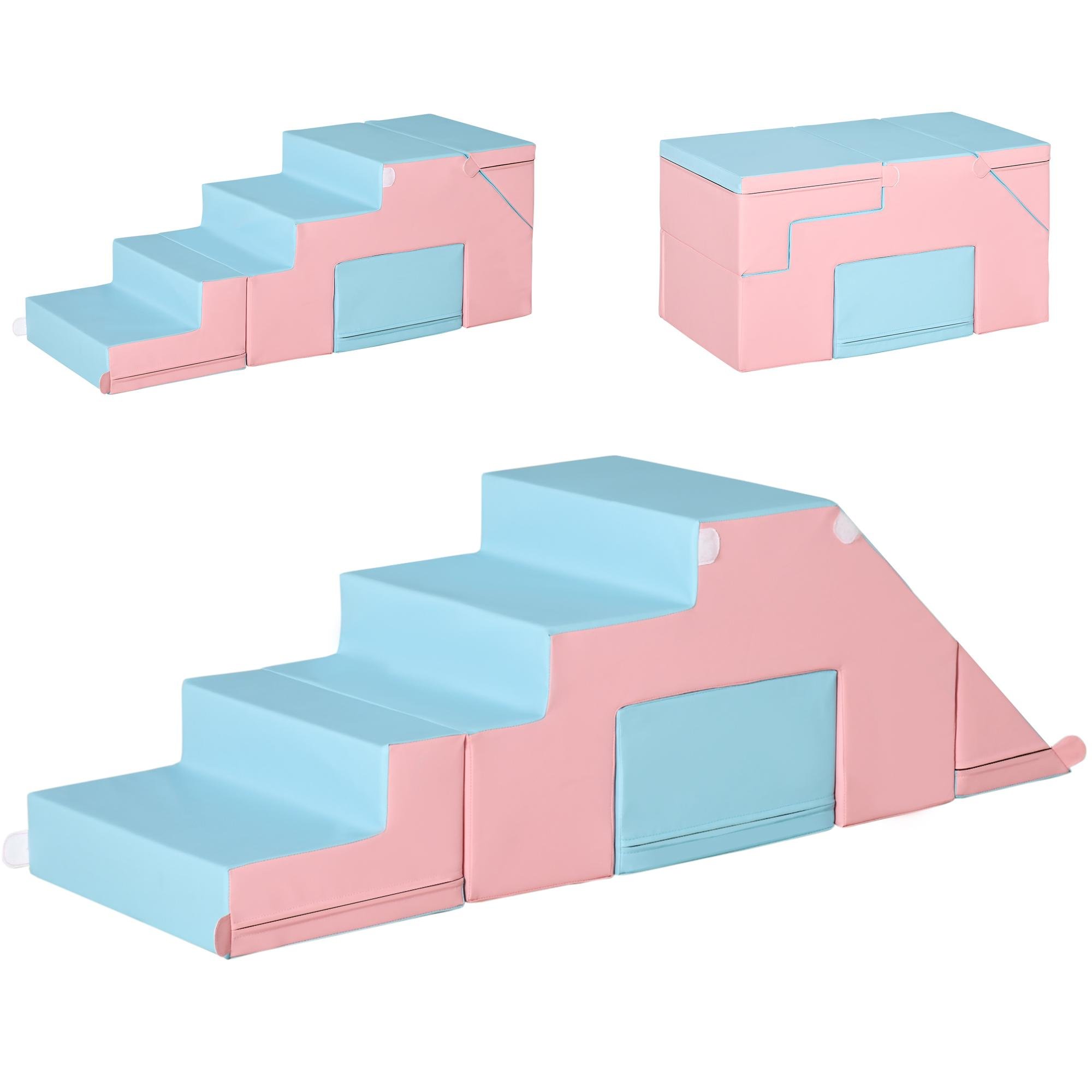 Pink Blue Foam Climber, Two-Piece Toddler Set