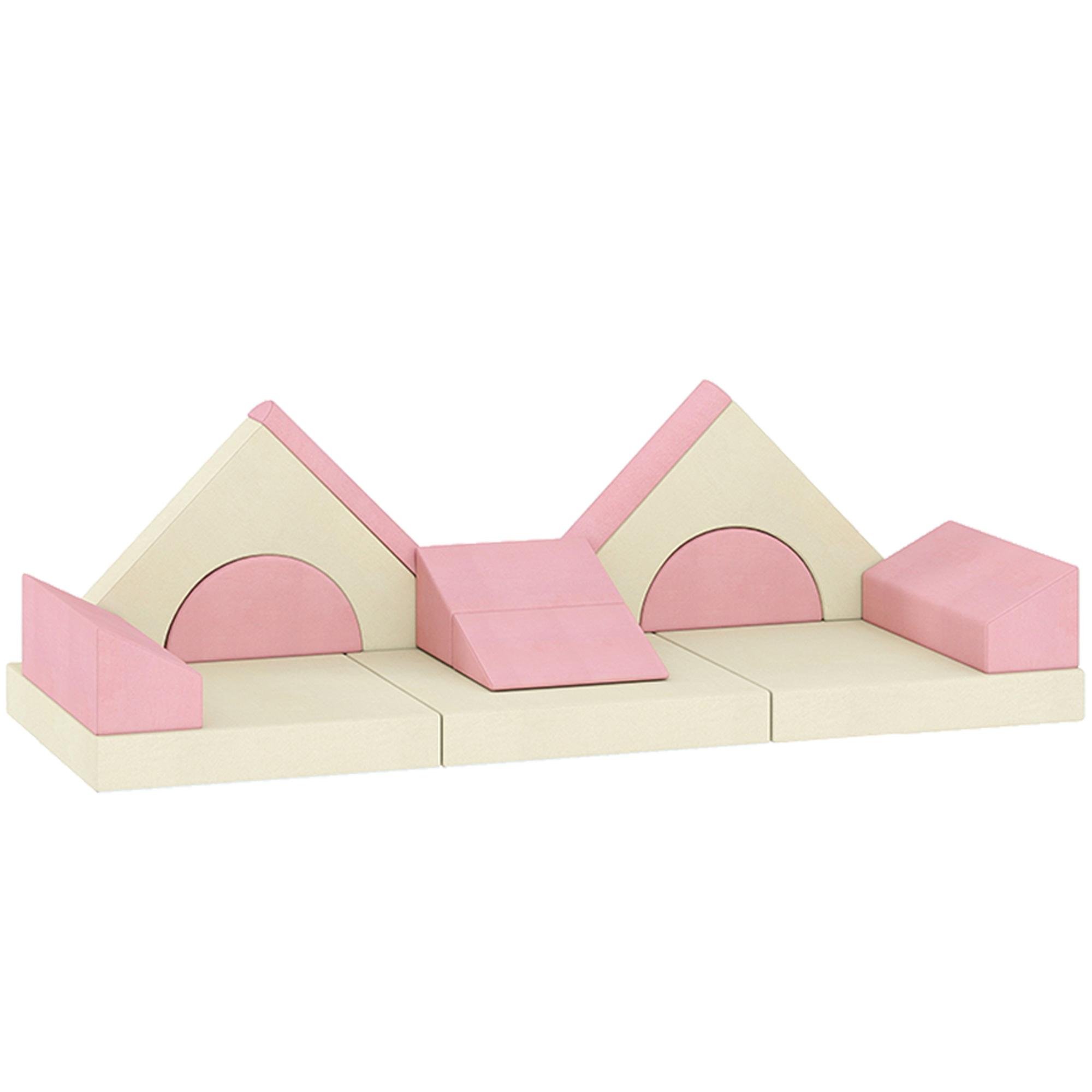 Pink 12 Piece Play Couch with Slide for Creative Play
