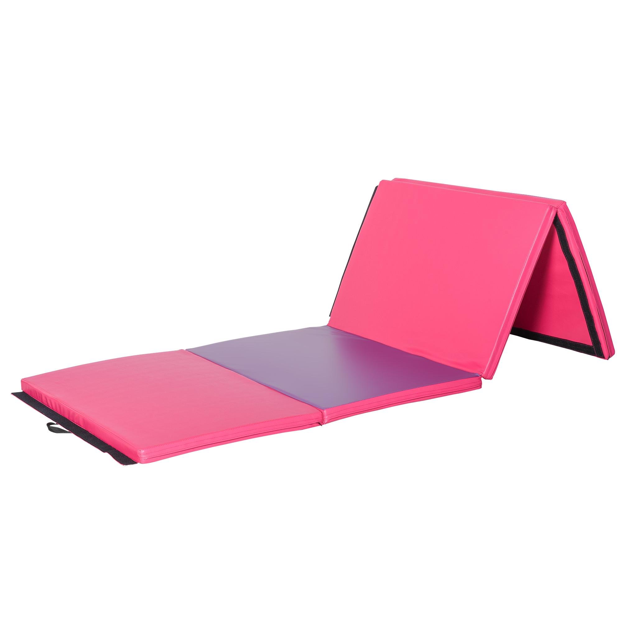 Pink Purple Folding Mat, 4' x 10' x 2" Gymnastics Mat