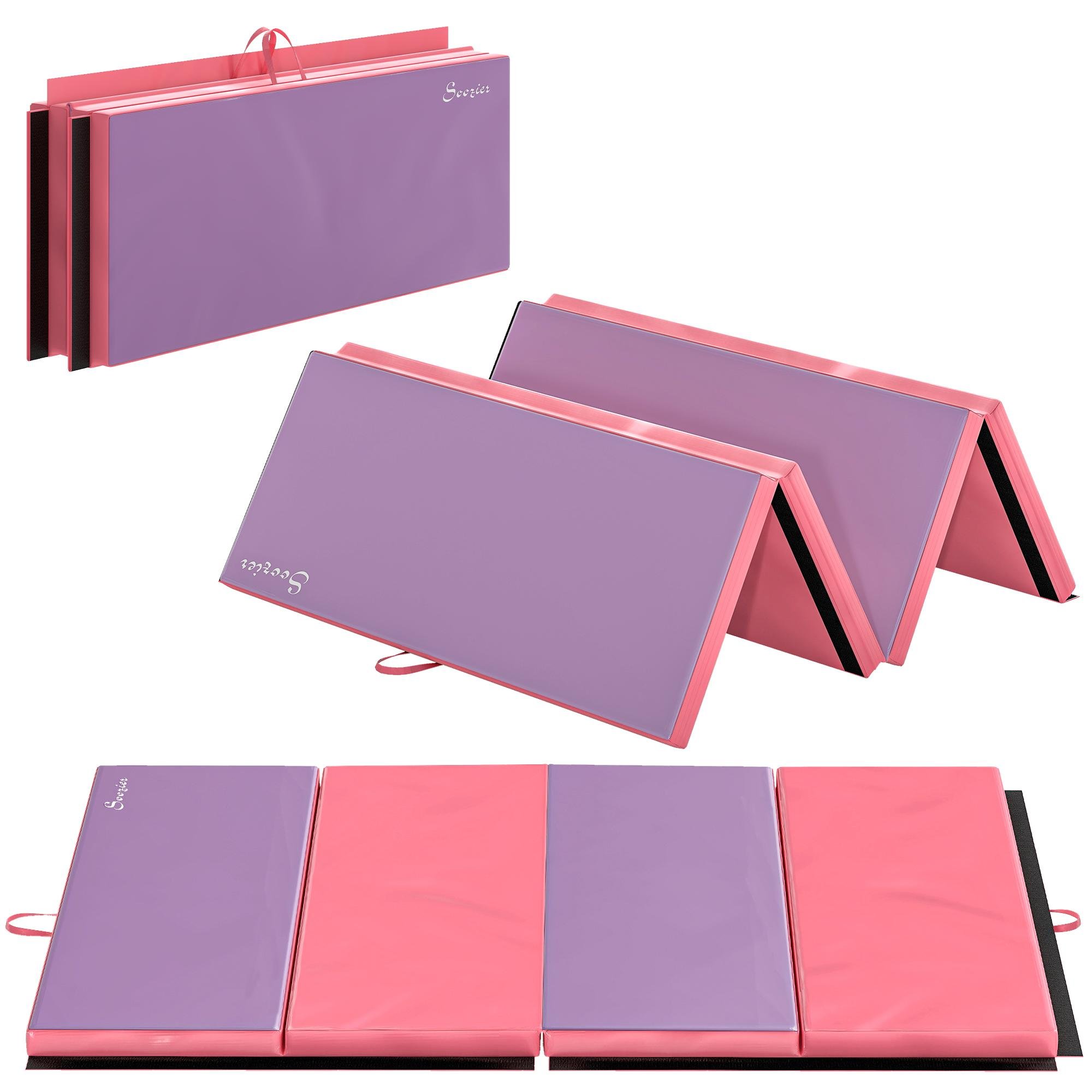 Pink Purple 4ft Mat, 2-Inch Folding Gymnastics Mat