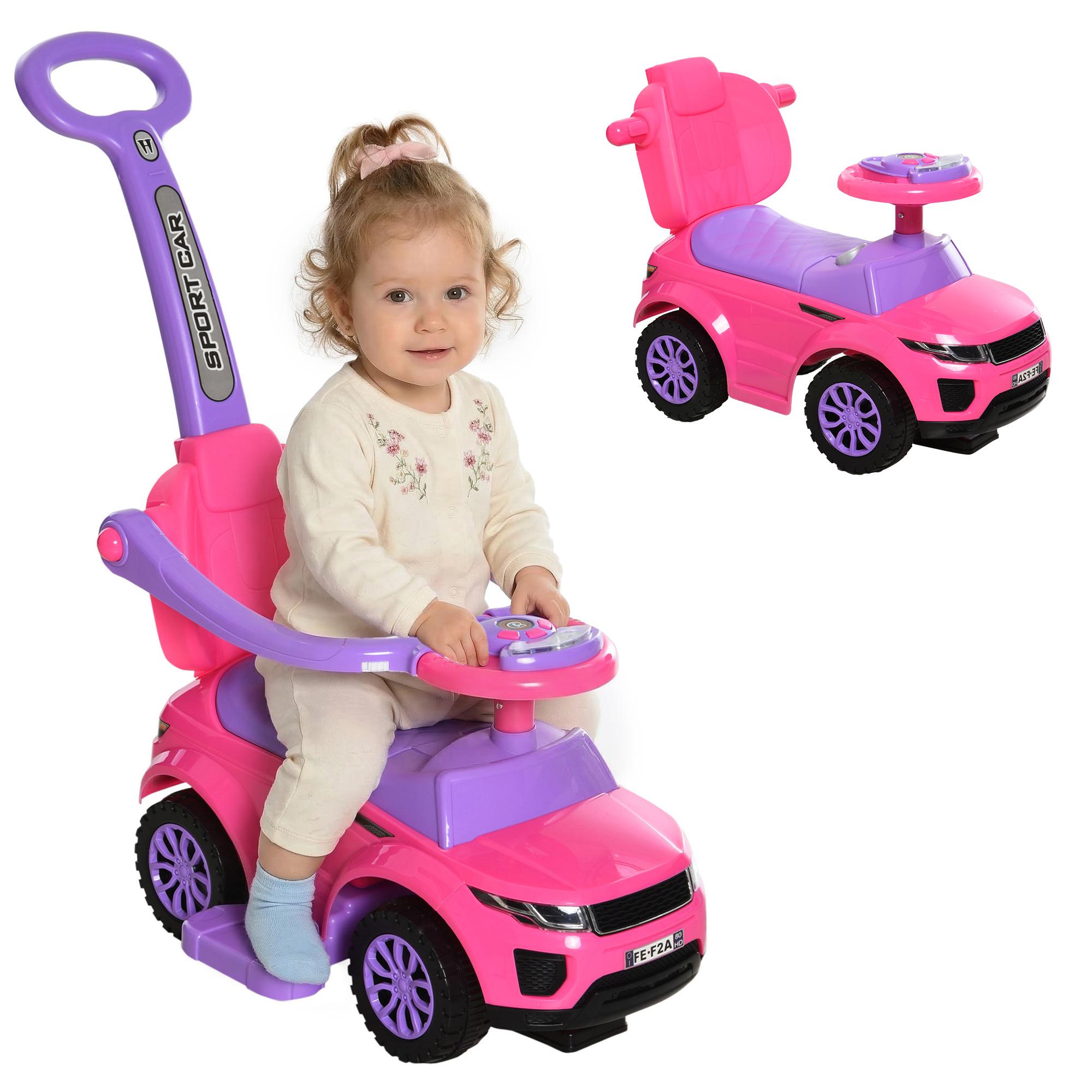 Pink Toddler Push Car with 3-in-1 Play Modes