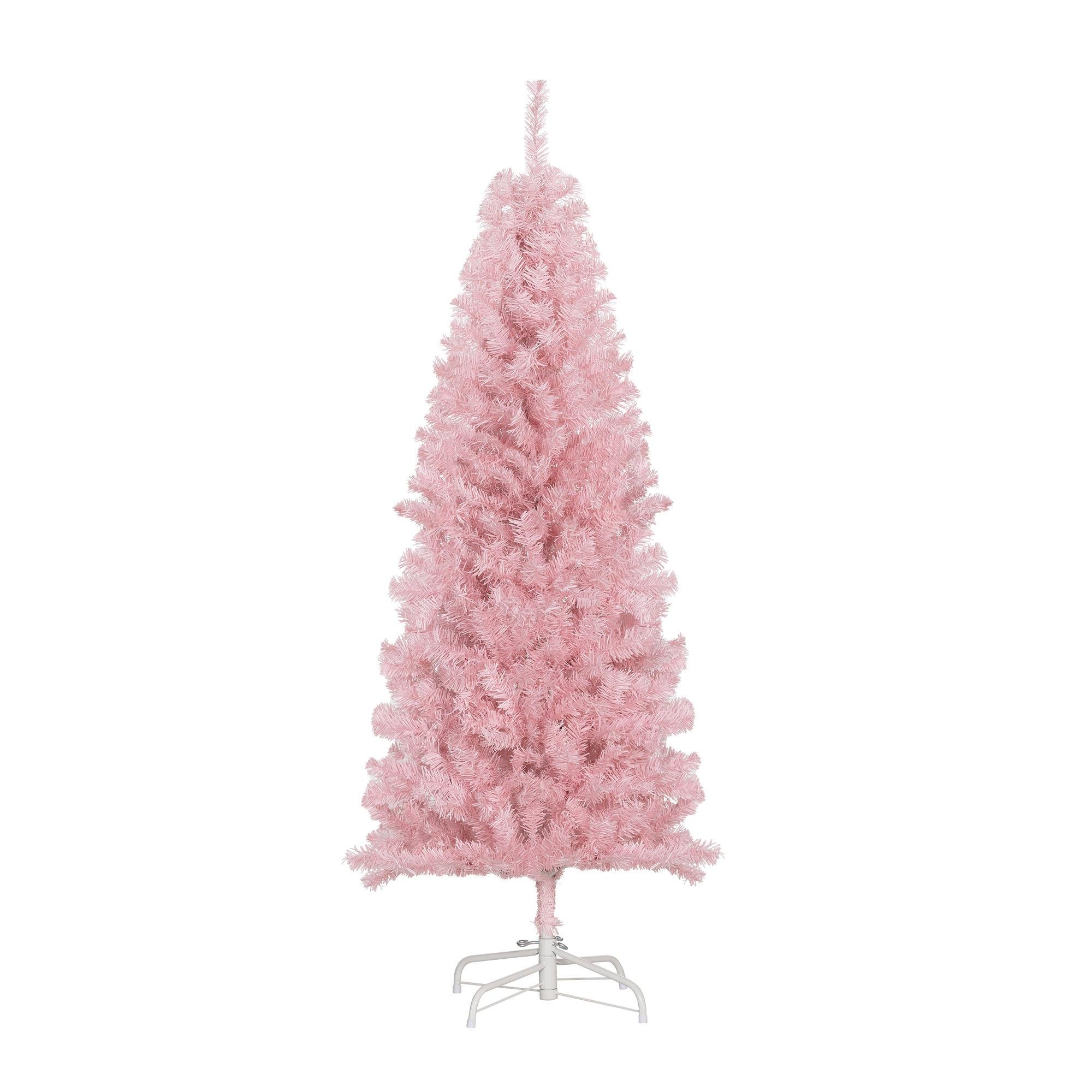 5 ft pink plastic tree with automatic opening for holiday decor