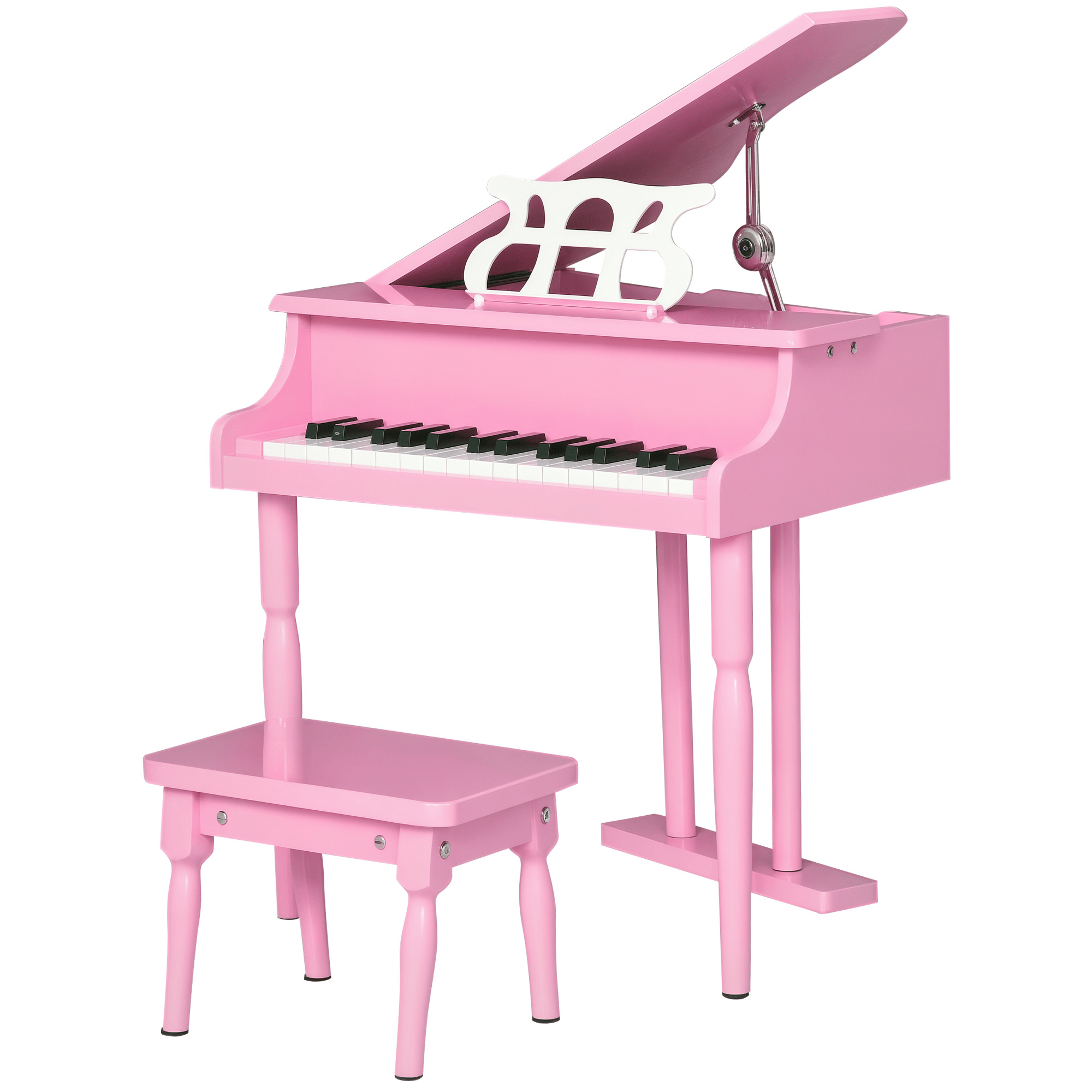 Pink 30-Key Toy Piano with Bench and Music Stand