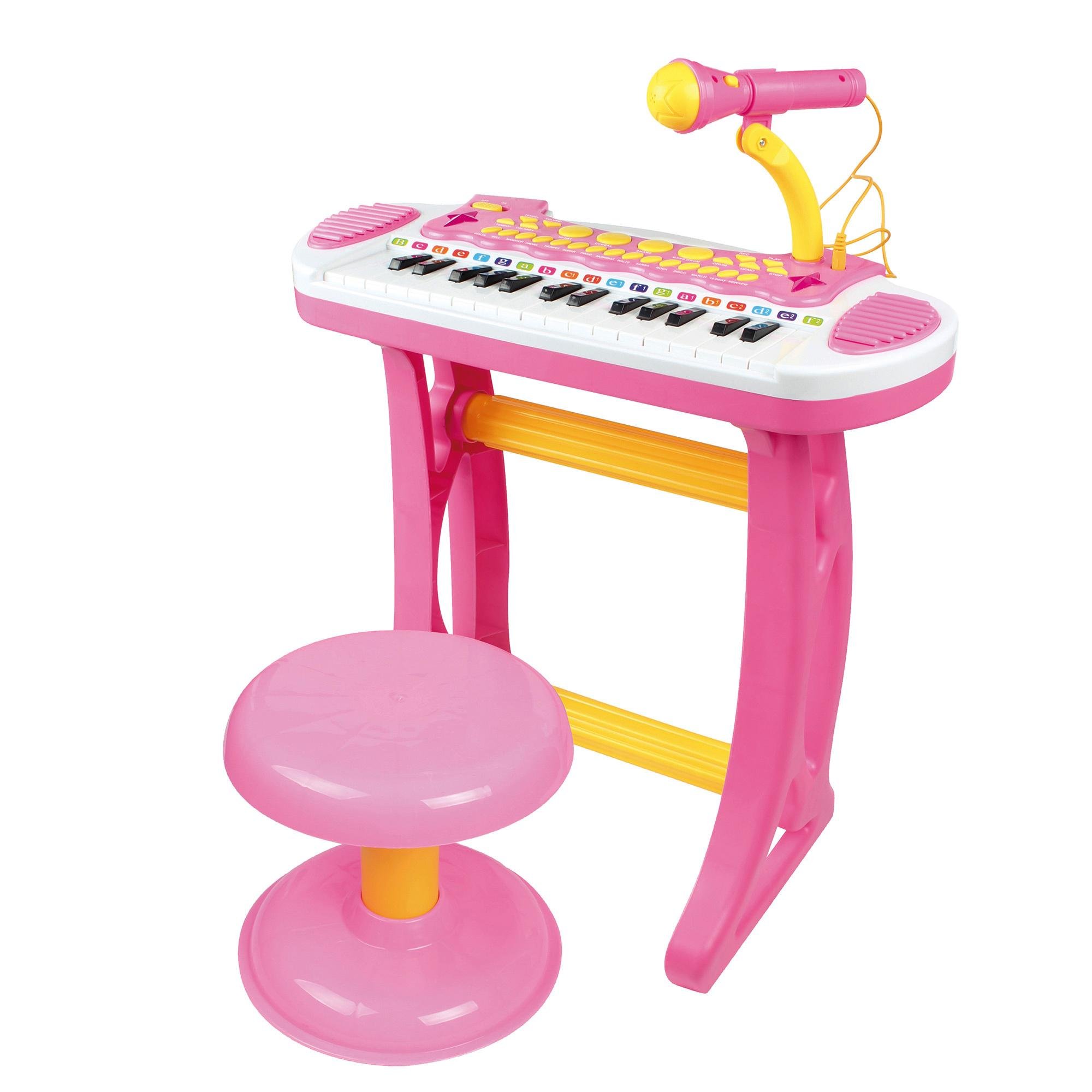 Pink 31-Key Kids Keyboard with Stool for Music Play