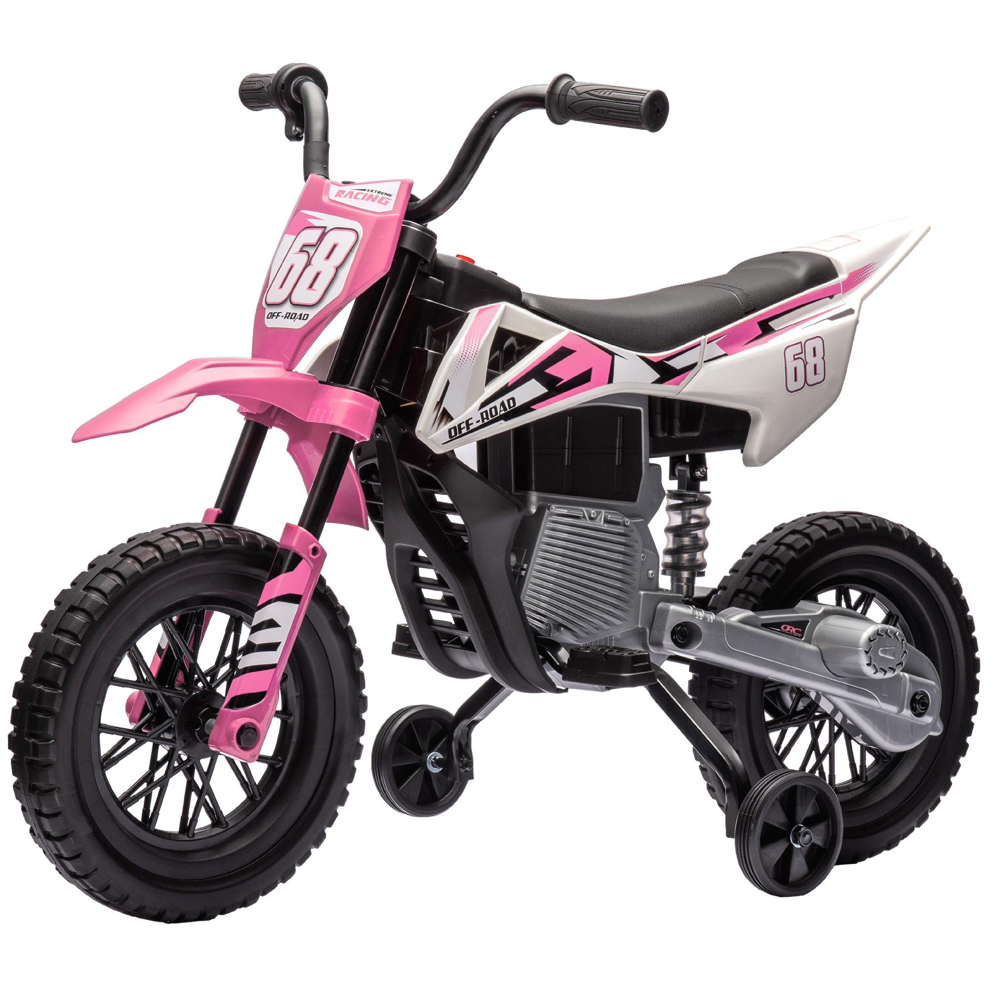 Pink 12V Kids Dirt Bike with Twist-Grip Speed Control
