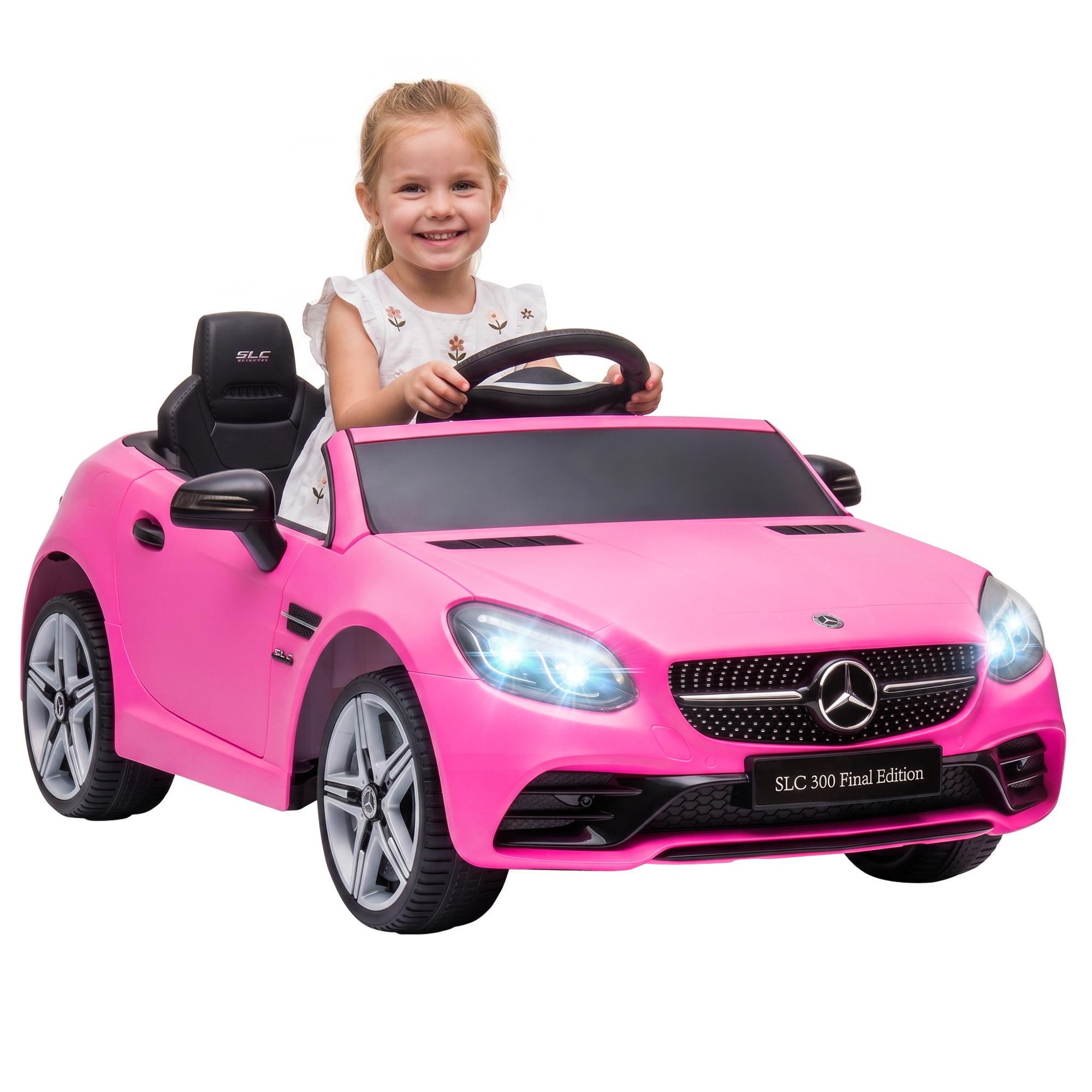 Pink Remote Kids Convertible Ride-On Car with Dual Motors