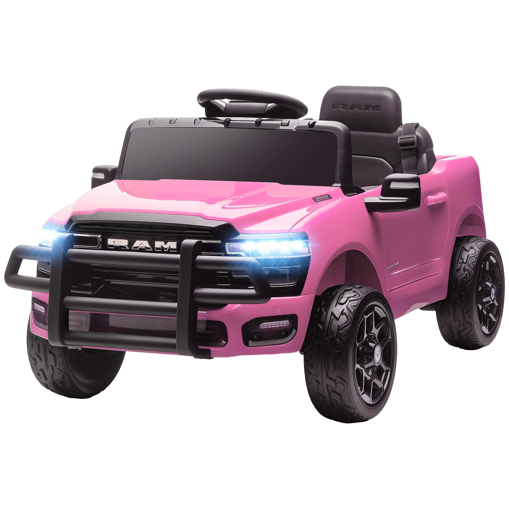 Pink 12V Remote Pickup Kids Ride-On Car with Dual Motors