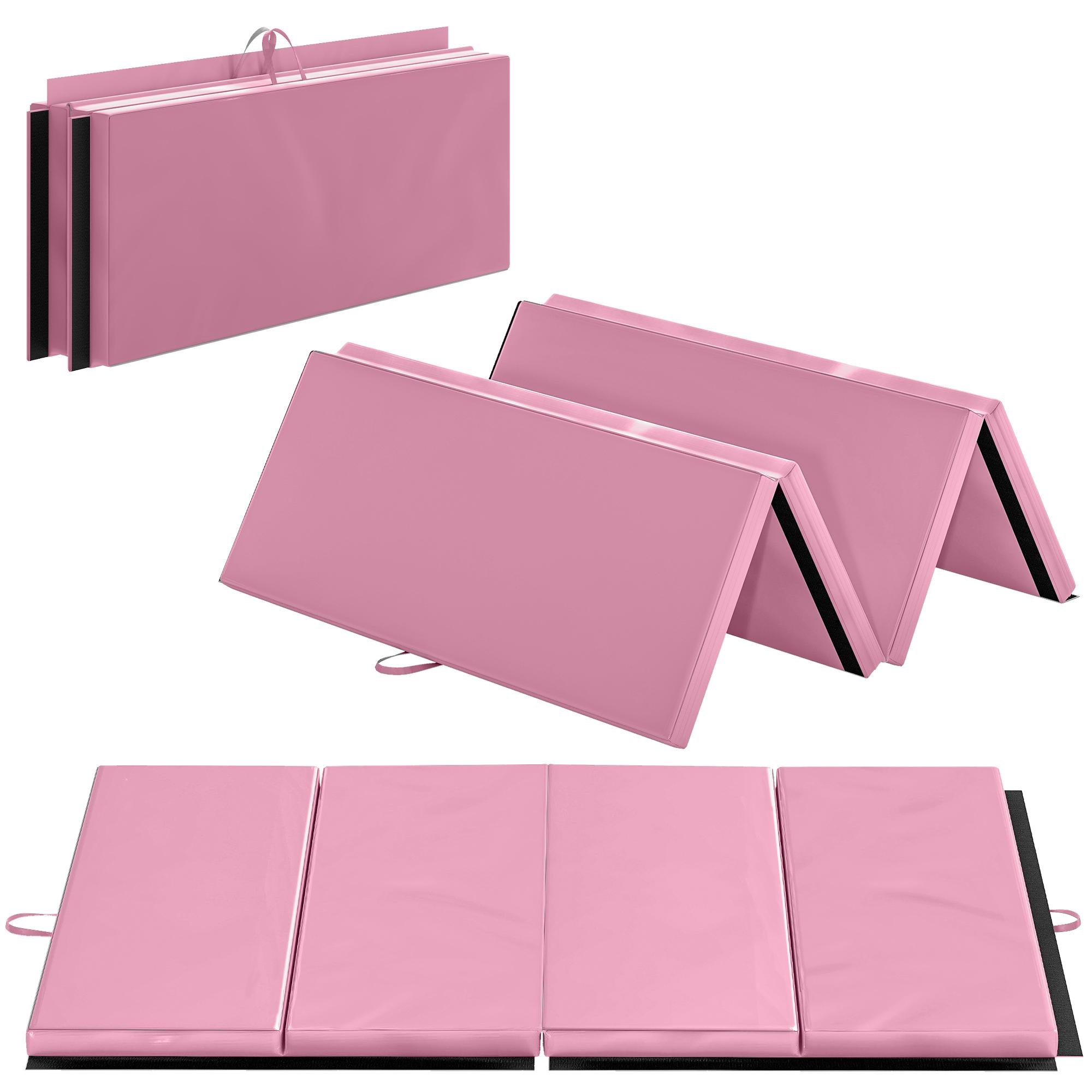 Pink Folding Gymnastics Mat, 4 x 6 x 2 in